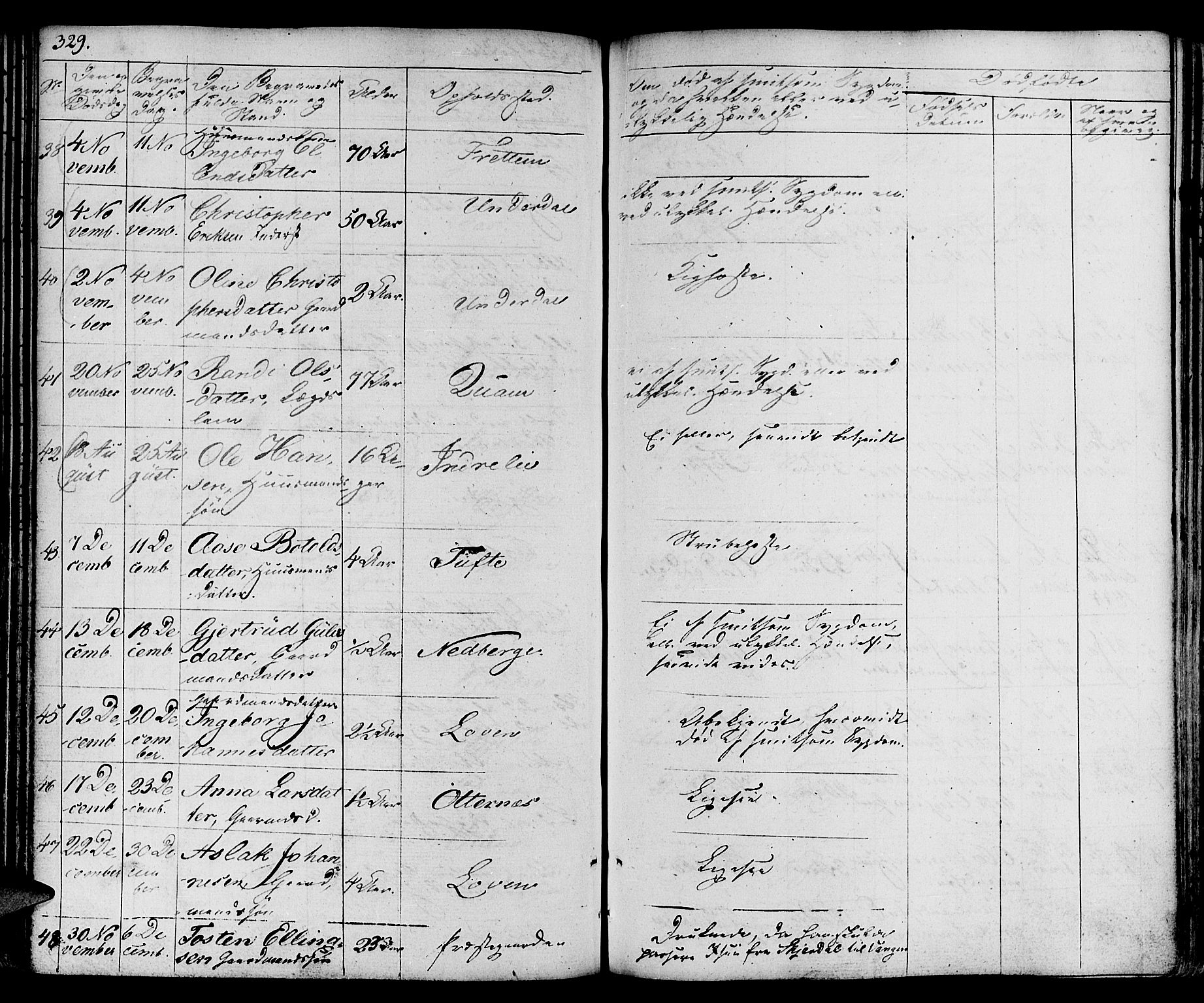 Aurland sokneprestembete, SAB/A-99937/H/Ha/Haa/L0006: Parish register (official) no. A 6, 1821-1859, p. 329