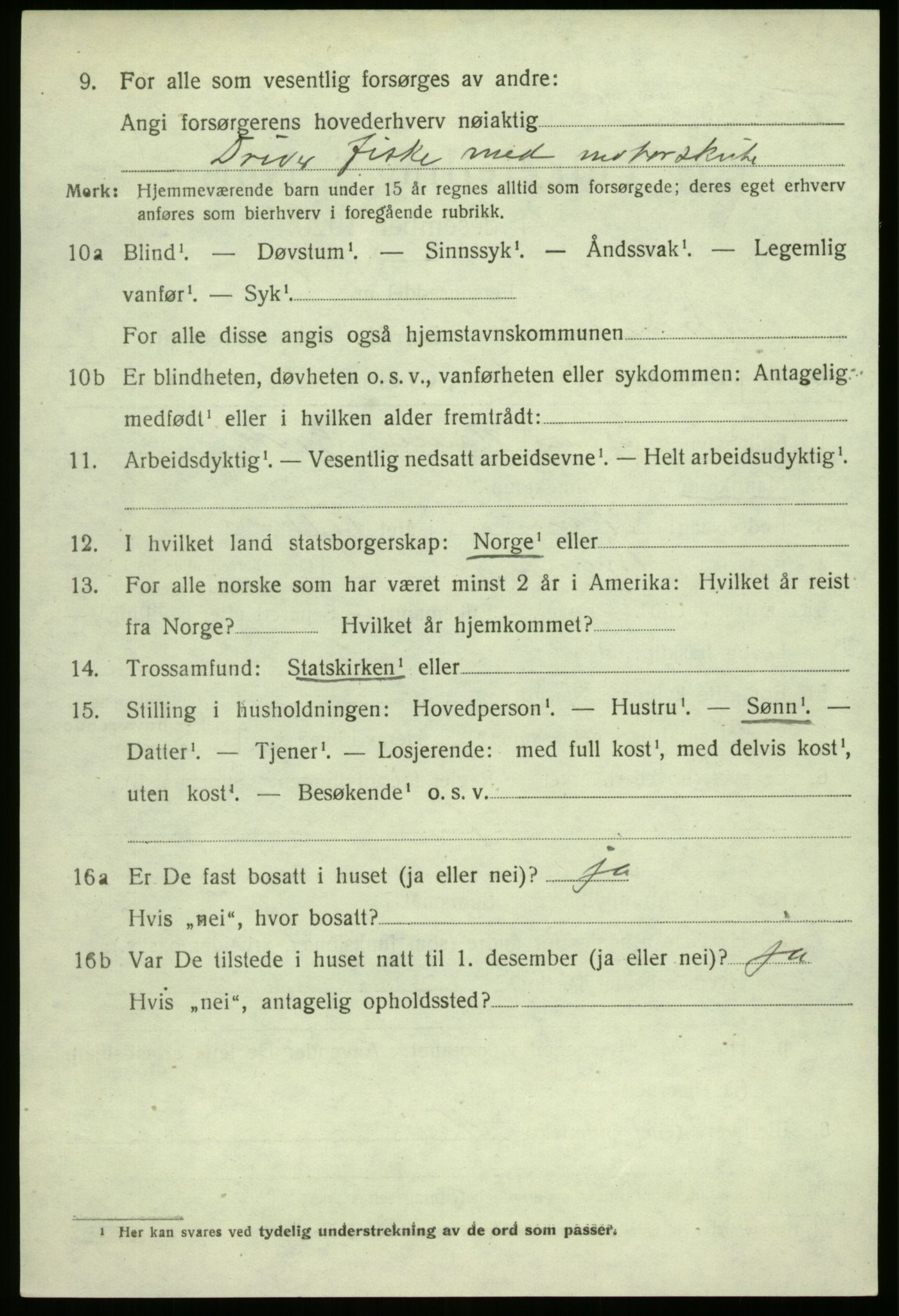 SAB, 1920 census for Bremanger, 1920, p. 2501