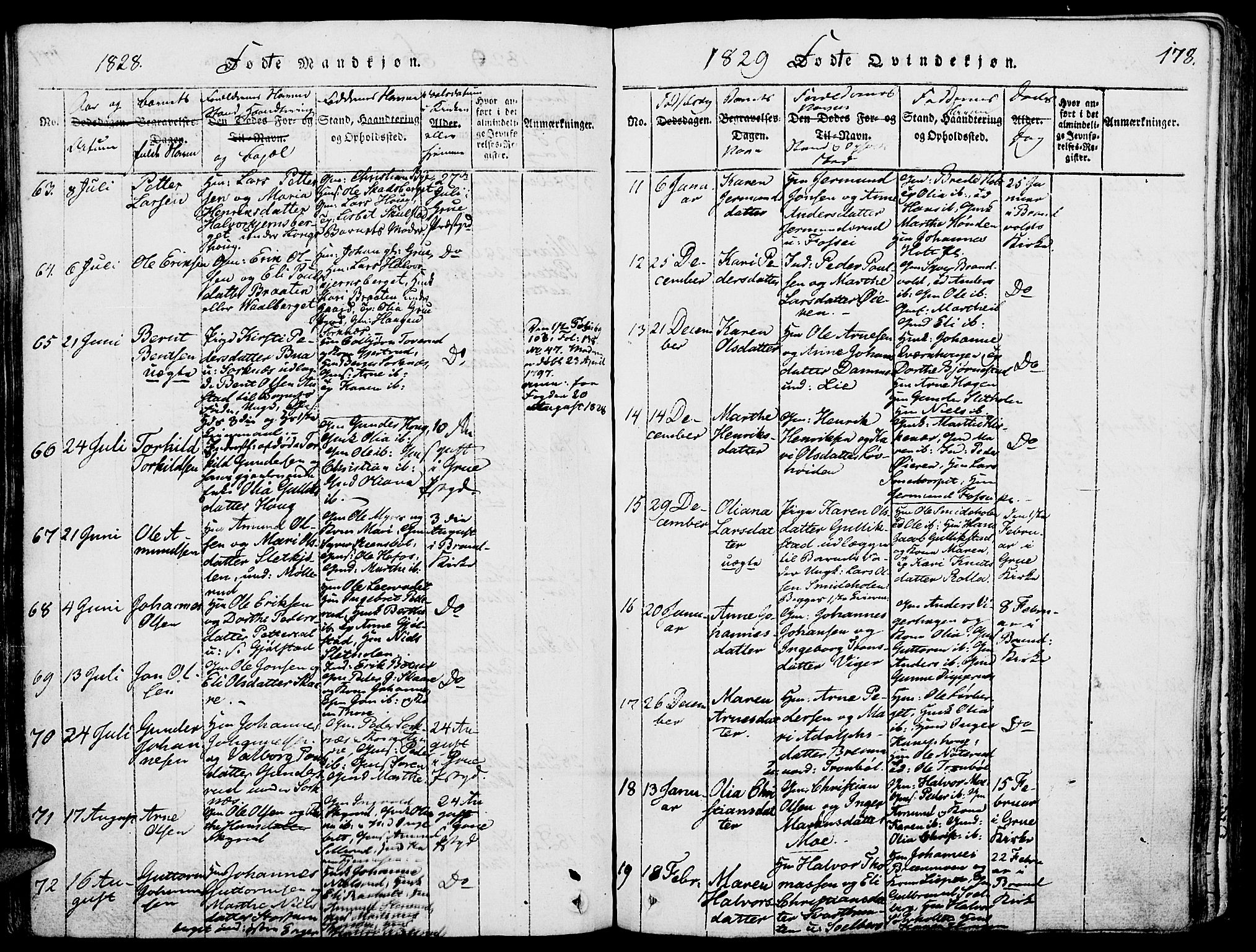 Grue prestekontor, SAH/PREST-036/H/Ha/Haa/L0006: Parish register (official) no. 6, 1814-1830, p. 178