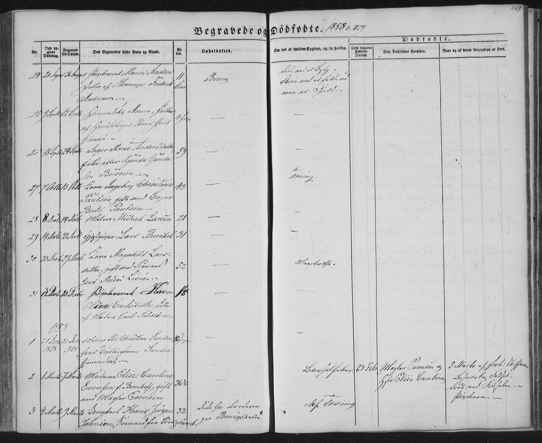 Brevik kirkebøker, SAKO/A-255/F/Fa/L0005: Parish register (official) no. 5, 1847-1865, p. 269