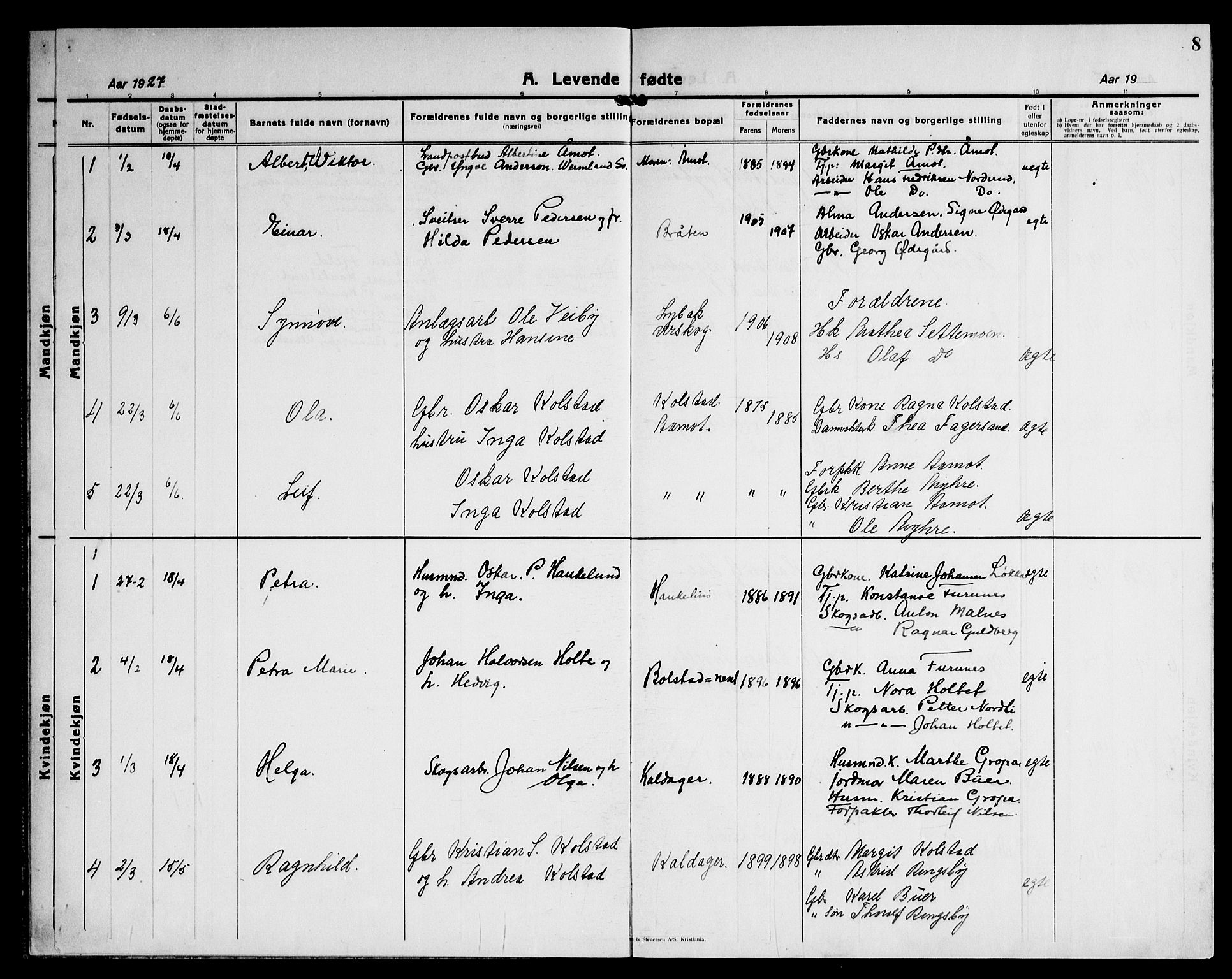 Høland prestekontor Kirkebøker, SAO/A-10346a/G/Gc/L0003: Parish register (copy) no. III 3, 1925-1947, p. 8