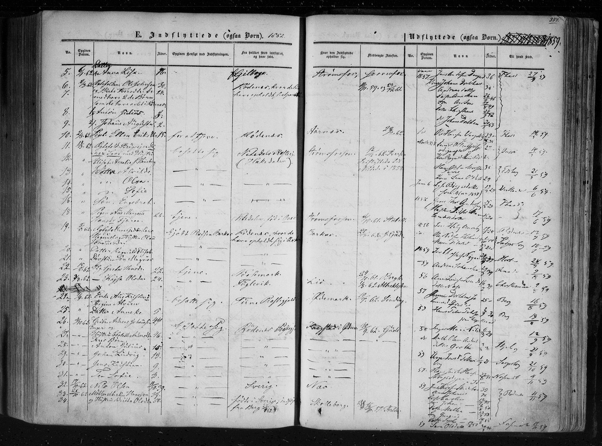 Aremark prestekontor Kirkebøker, AV/SAO-A-10899/F/Fc/L0003: Parish register (official) no. III 3, 1850-1865, p. 357