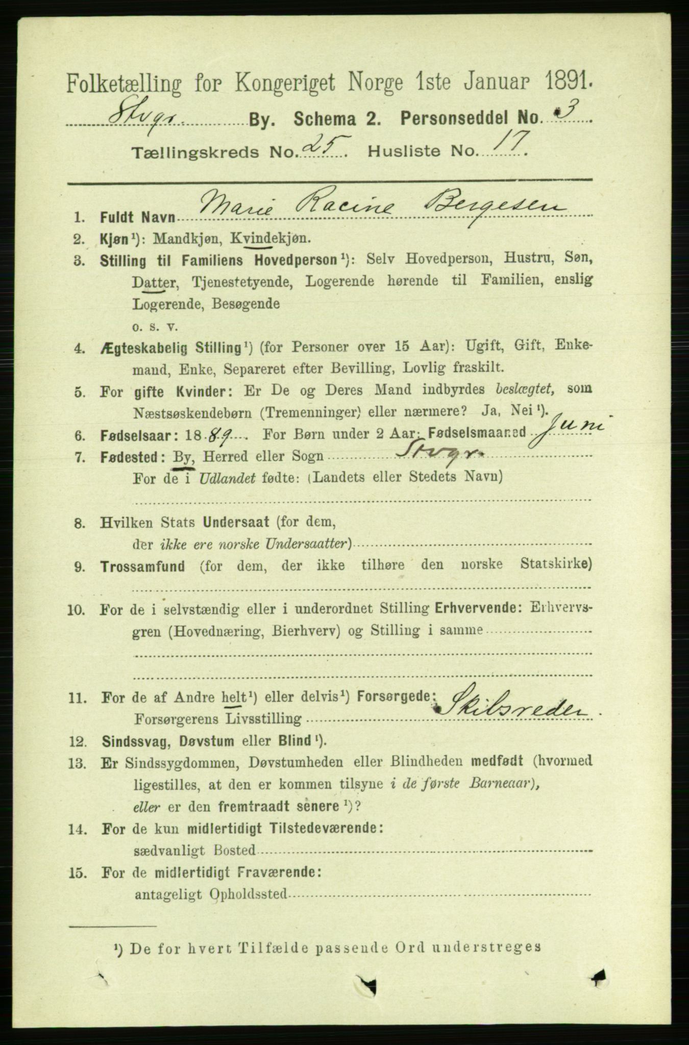 RA, 1891 census for 1103 Stavanger, 1891, p. 28114