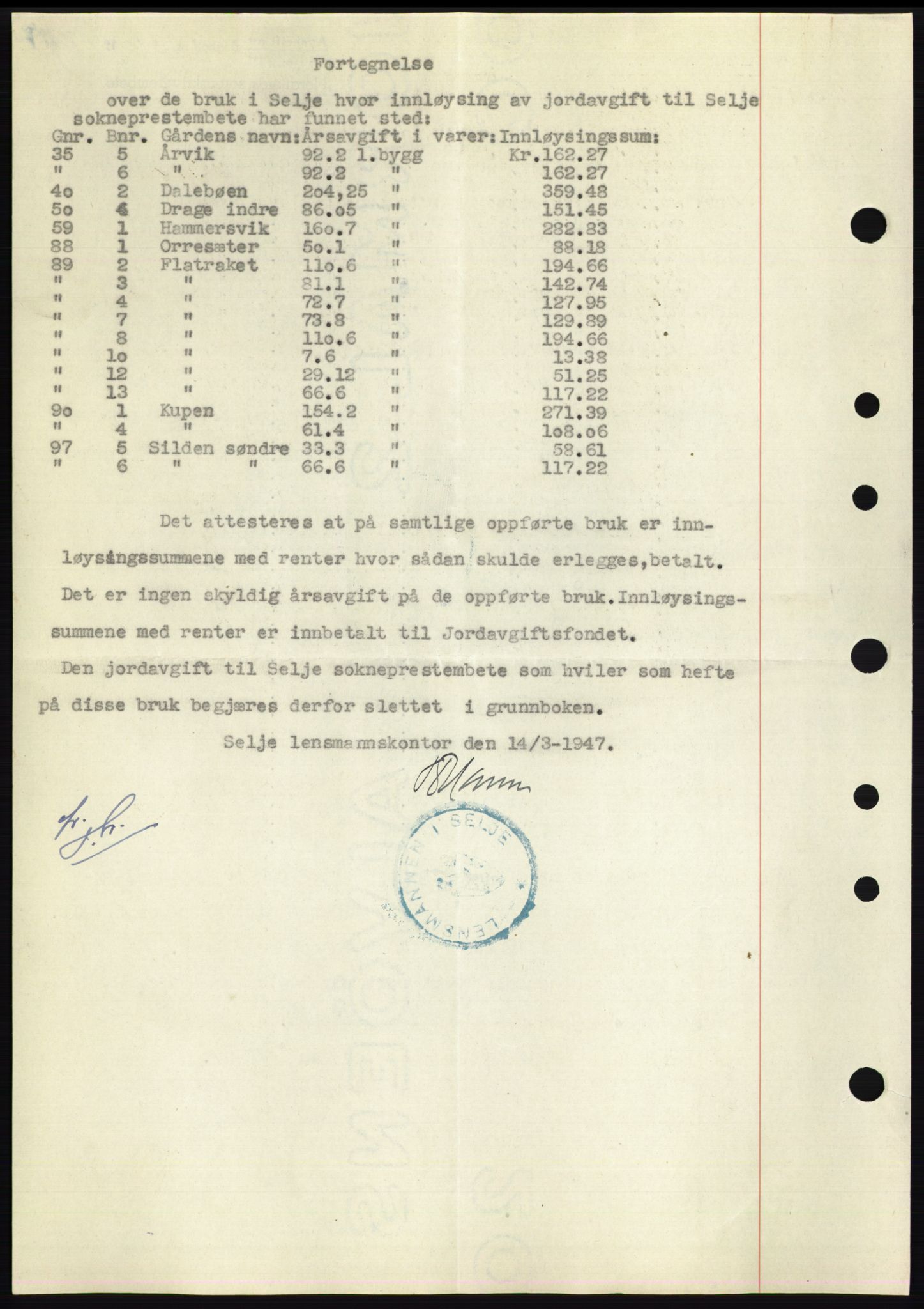 Nordfjord sorenskriveri, SAB/A-2801/02/02b/02bk/L0005: Mortgage book no. B7-8, 1946-1947, Diary no: : 310/1947