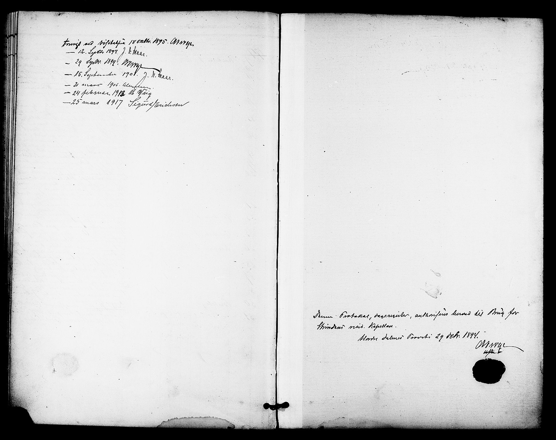 Ministerialprotokoller, klokkerbøker og fødselsregistre - Sør-Trøndelag, SAT/A-1456/606/L0304: Curate's parish register no. 606B03, 1895-1917
