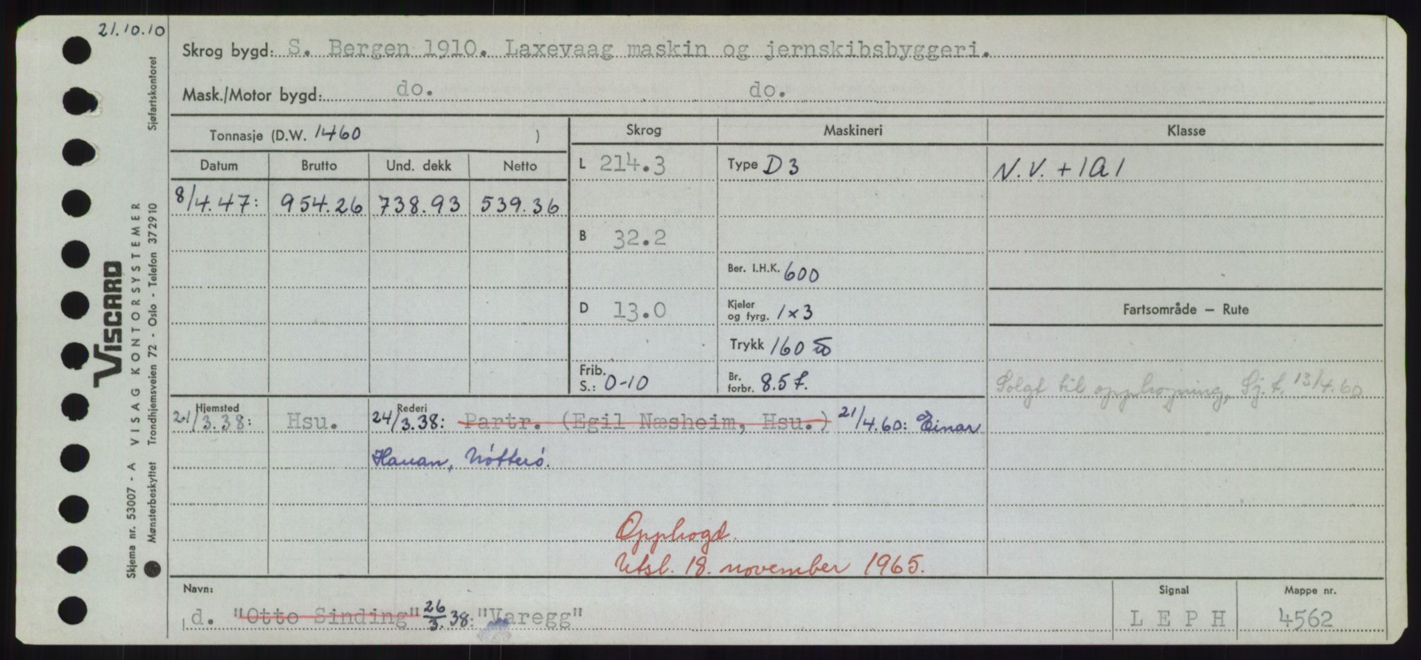 Sjøfartsdirektoratet med forløpere, Skipsmålingen, RA/S-1627/H/Hd/L0040: Fartøy, U-Ve, p. 363