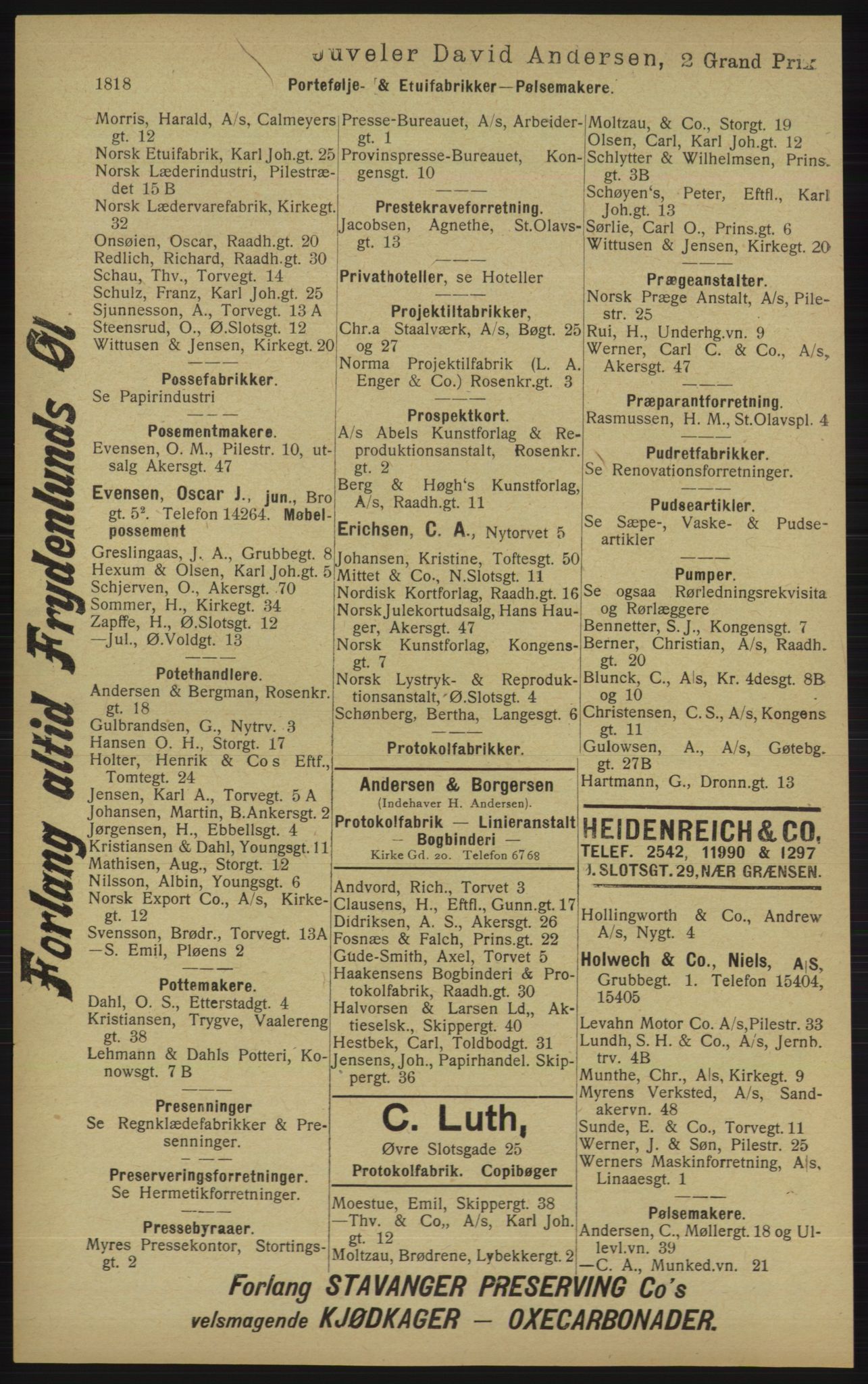 Kristiania/Oslo adressebok, PUBL/-, 1913, p. 1774