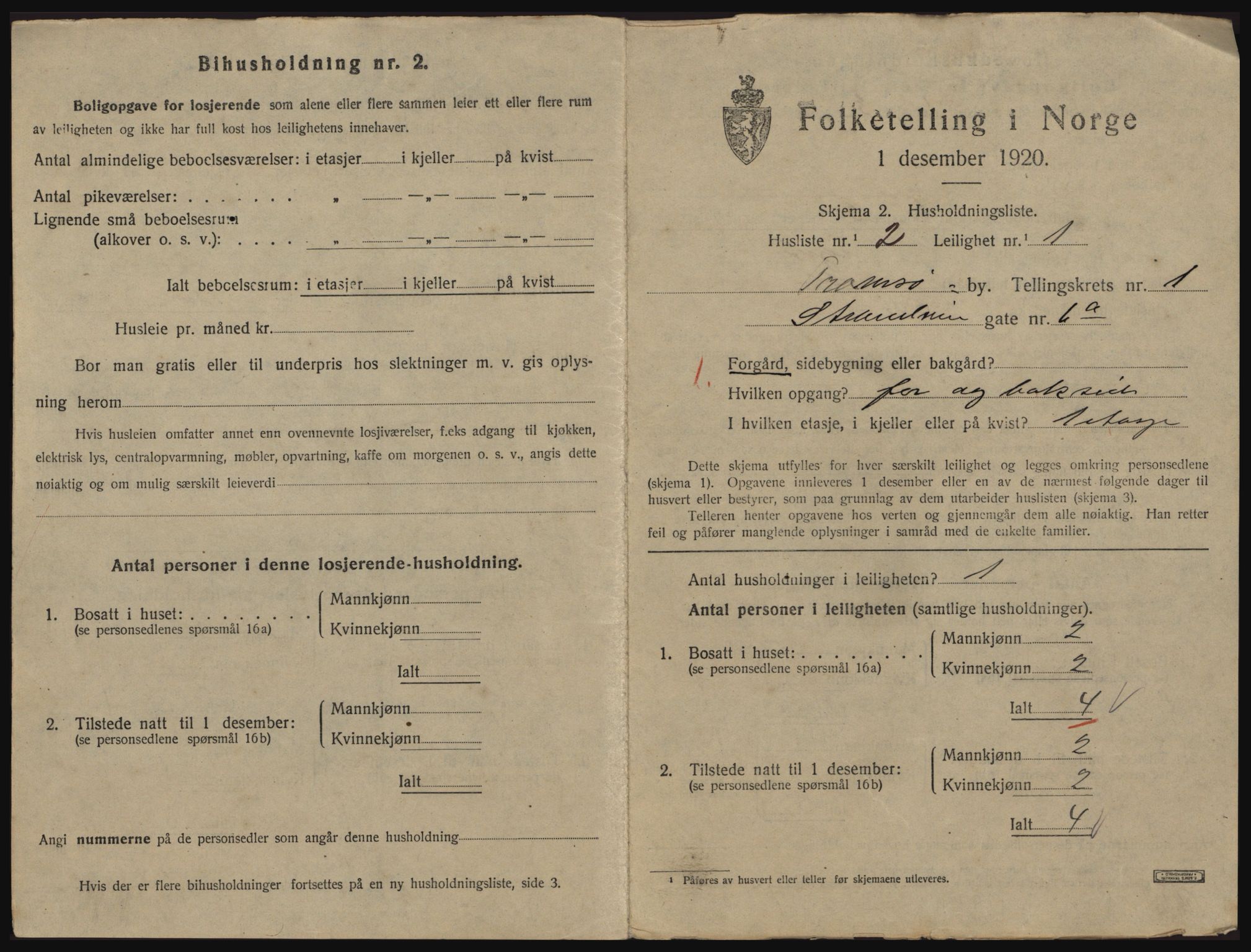 SATØ, 1920 census for Tromsø, 1920, p. 2405