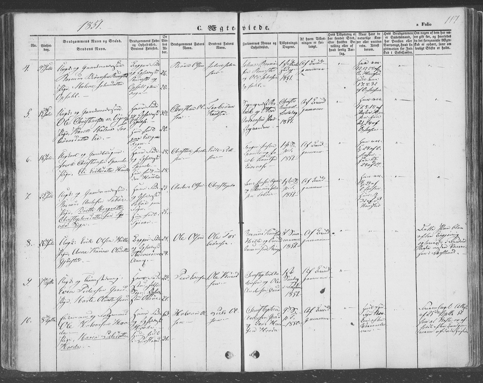 Finnøy sokneprestkontor, AV/SAST-A-101825/H/Ha/Haa/L0007: Parish register (official) no. A 7, 1847-1862, p. 117