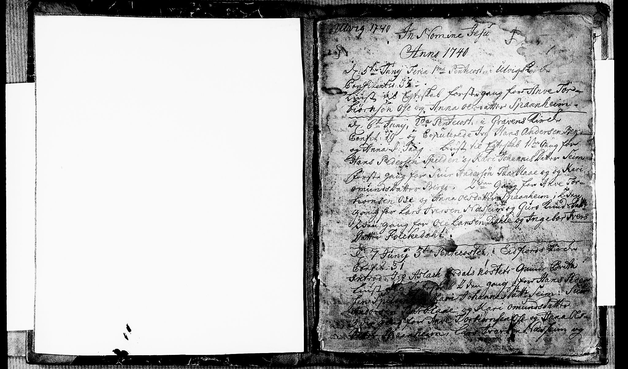 Ulvik sokneprestembete, SAB/A-78801/H/Haa: Parish register (official) no. A 5, 1740-1743, p. 1