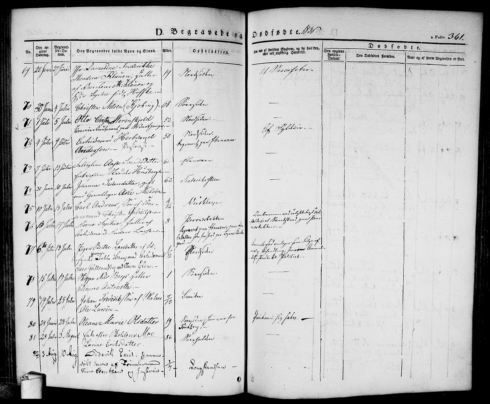 Halden prestekontor Kirkebøker, AV/SAO-A-10909/F/Fa/L0005: Parish register (official) no. I 5, 1834-1845, p. 361