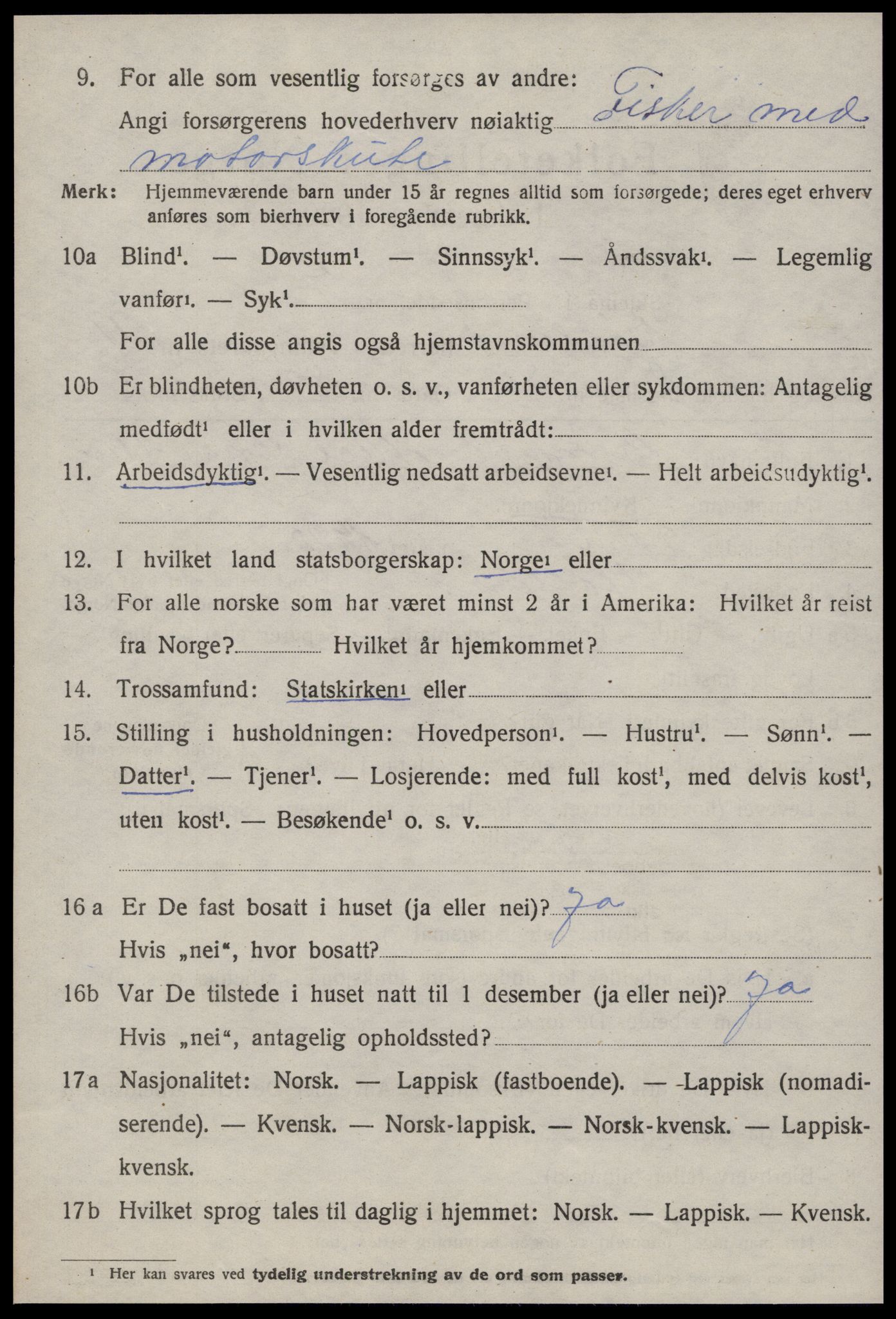 SAT, 1920 census for Jøssund, 1920, p. 3749