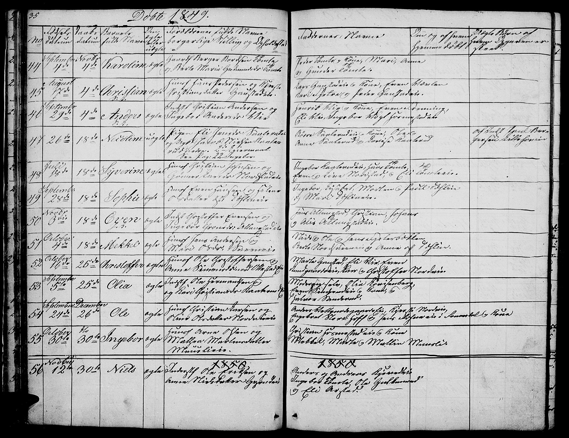 Stange prestekontor, AV/SAH-PREST-002/L/L0002: Parish register (copy) no. 2, 1838-1879, p. 35