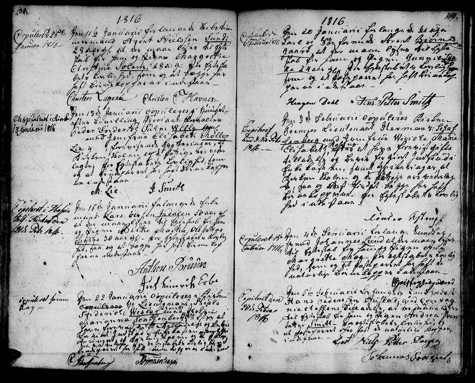 Ministerialprotokoller, klokkerbøker og fødselsregistre - Sør-Trøndelag, SAT/A-1456/601/L0042: Parish register (official) no. 601A10, 1802-1830, p. 188-189