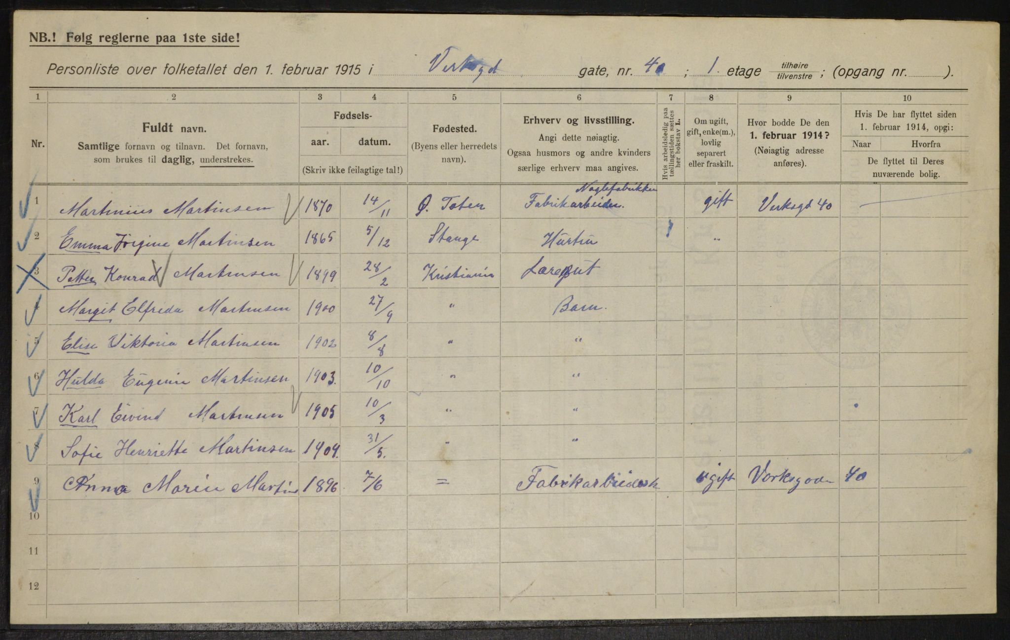 OBA, Municipal Census 1915 for Kristiania, 1915, p. 122902