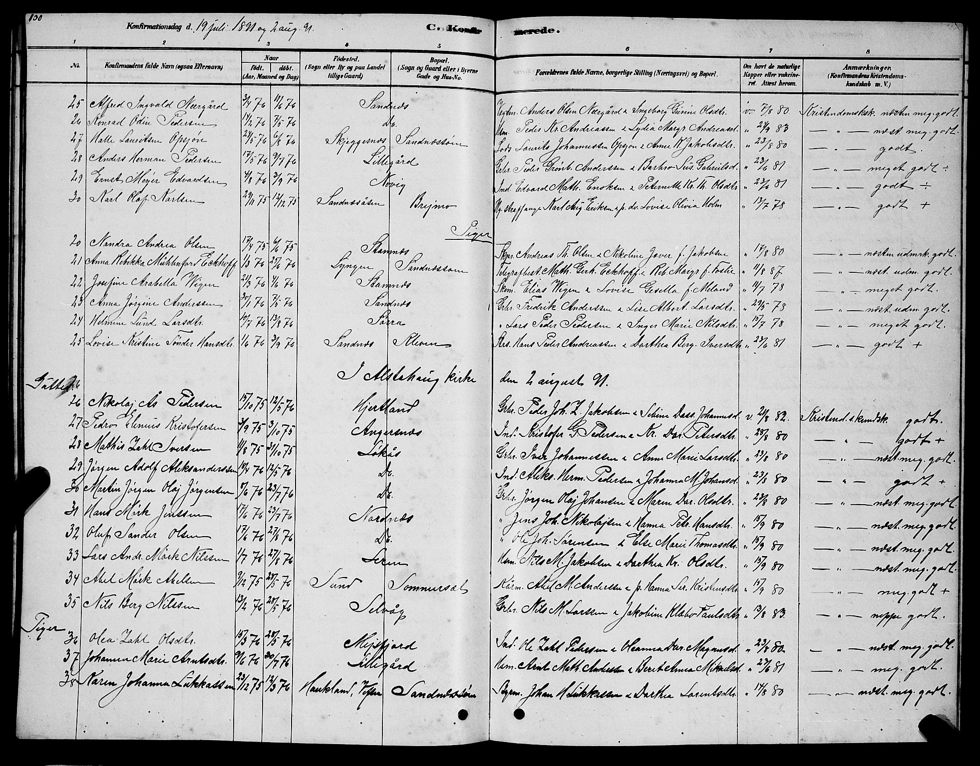 Ministerialprotokoller, klokkerbøker og fødselsregistre - Nordland, AV/SAT-A-1459/831/L0477: Parish register (copy) no. 831C04, 1878-1897, p. 130