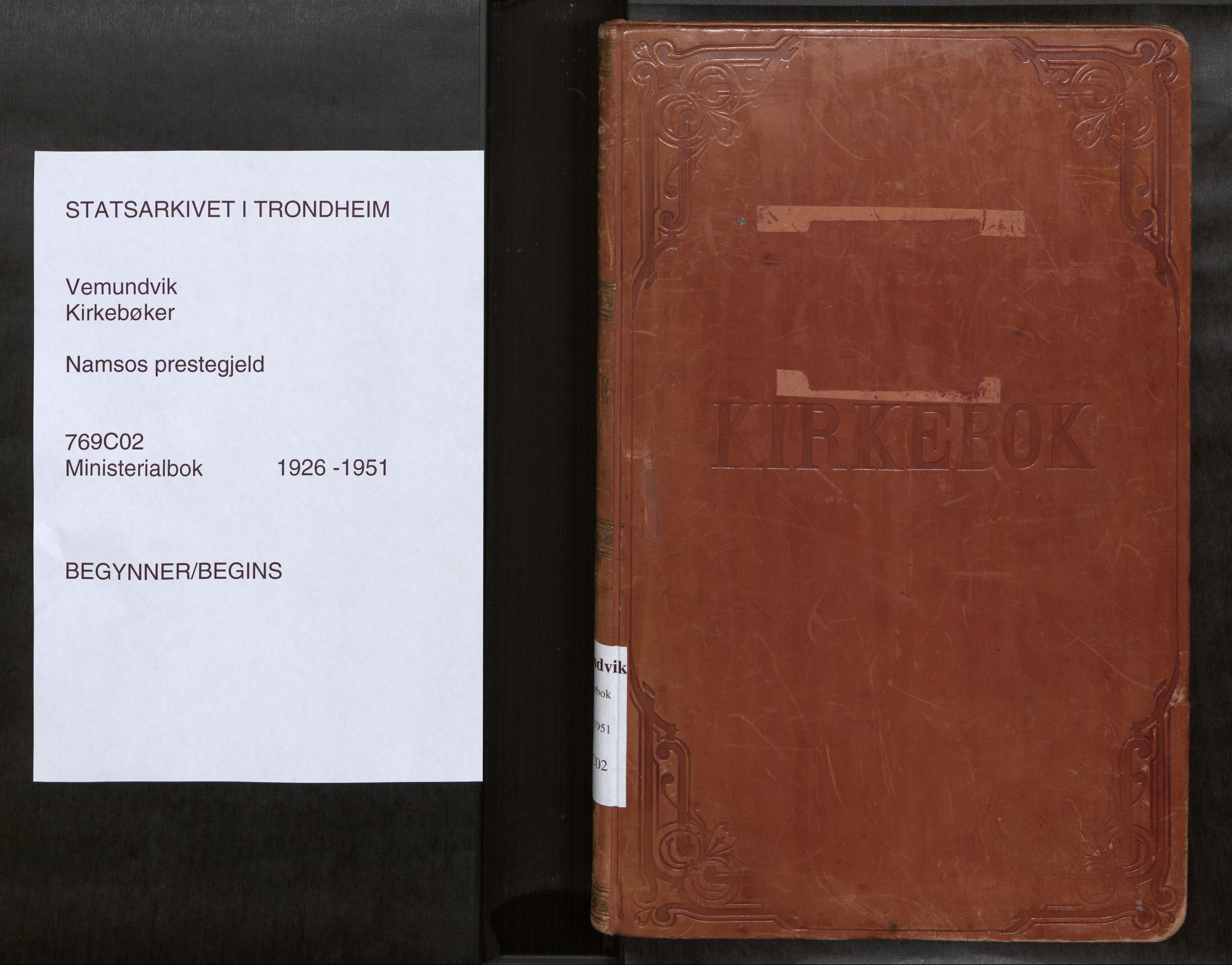 Ministerialprotokoller, klokkerbøker og fødselsregistre - Nord-Trøndelag, SAT/A-1458/769/L0586a: Parish register (copy) no. 769C02, 1926-1951
