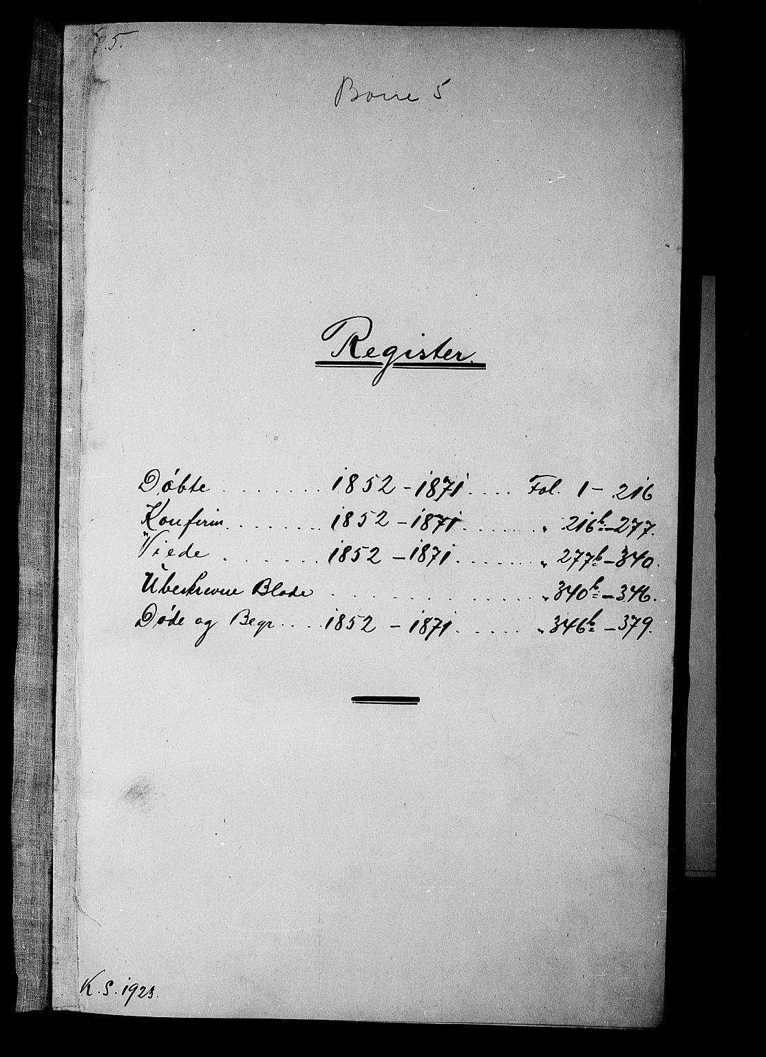 Borre kirkebøker, AV/SAKO-A-338/G/Ga/L0002: Parish register (copy) no. I 2, 1852-1871