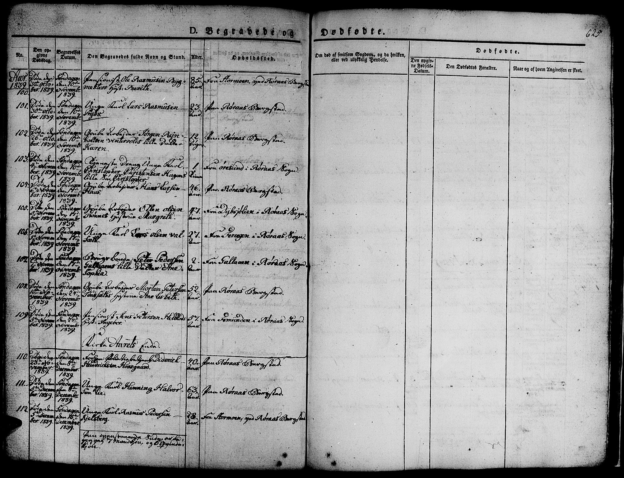 Ministerialprotokoller, klokkerbøker og fødselsregistre - Sør-Trøndelag, SAT/A-1456/681/L0939: Parish register (copy) no. 681C03, 1829-1855, p. 625