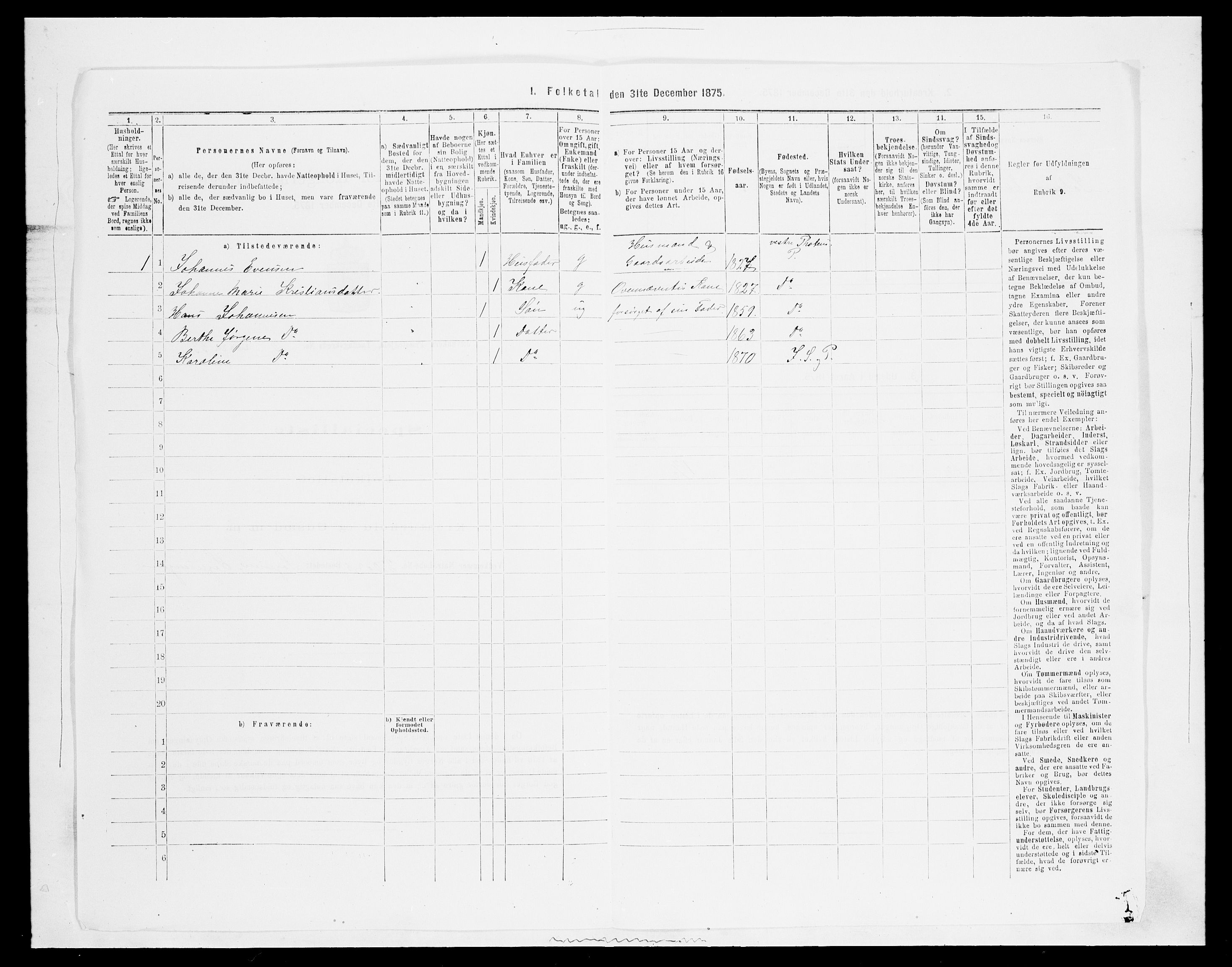 SAH, 1875 census for 0532P Jevnaker, 1875, p. 1812