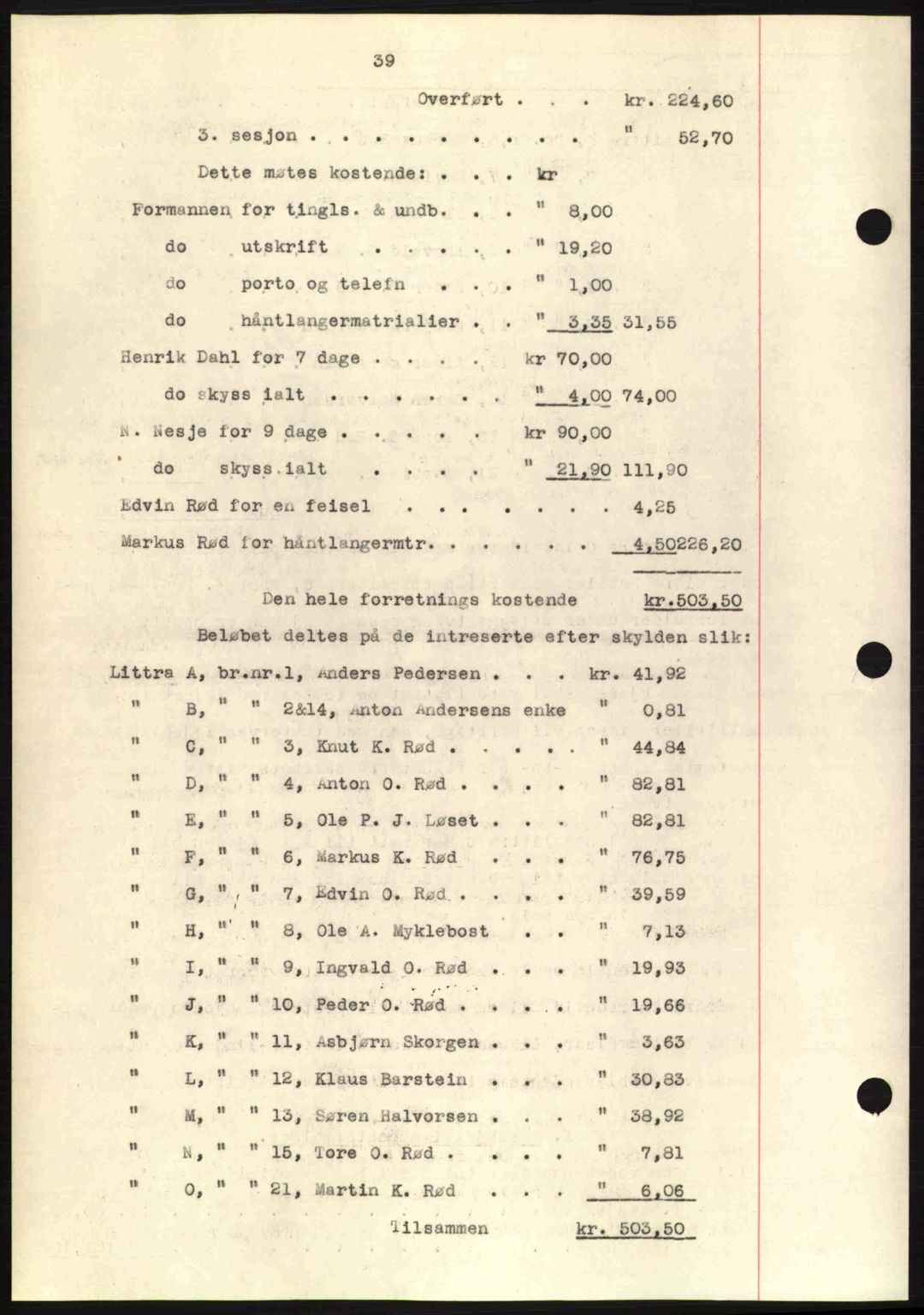 Romsdal sorenskriveri, AV/SAT-A-4149/1/2/2C: Mortgage book no. A6, 1938-1939, Diary no: : 31/1939