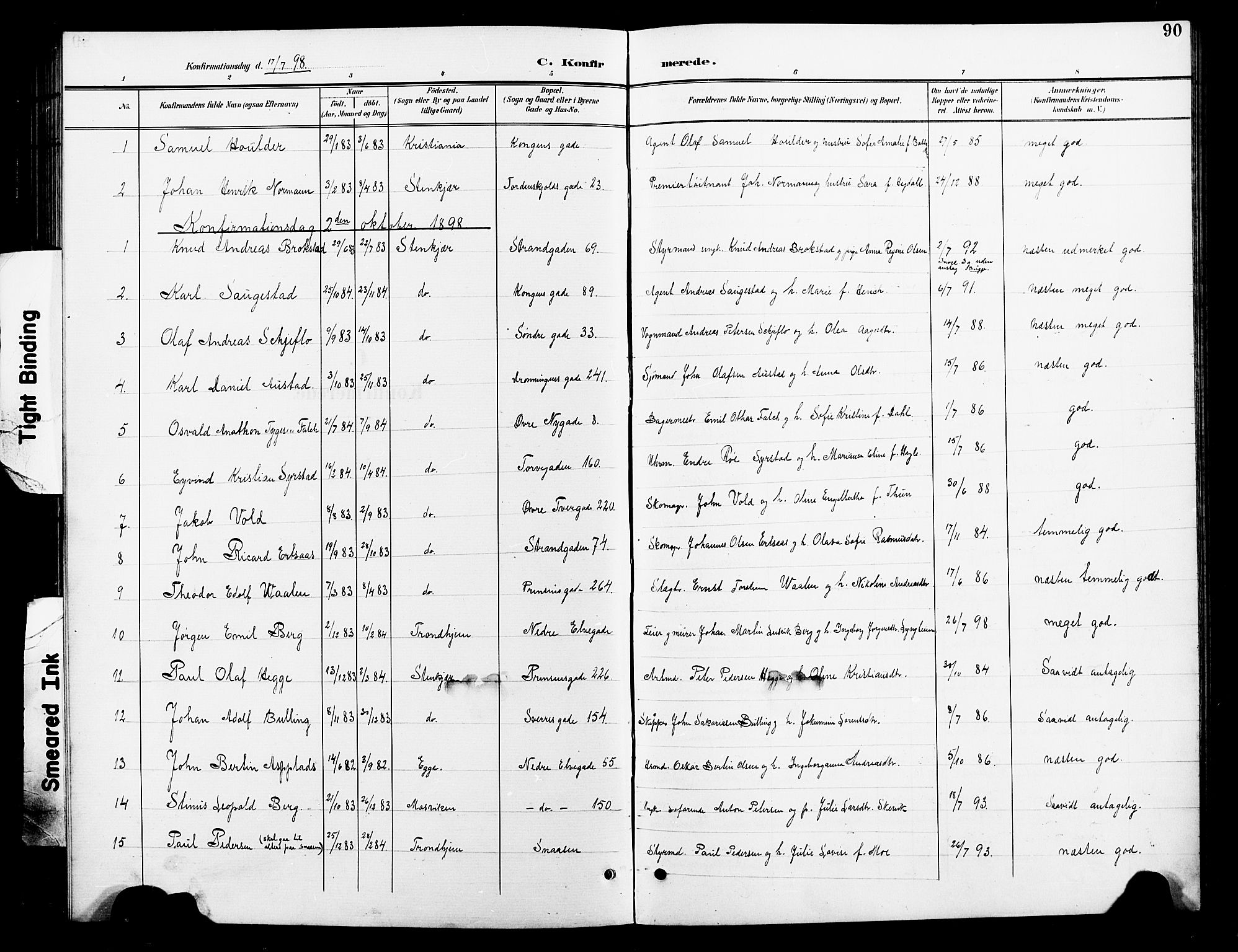 Ministerialprotokoller, klokkerbøker og fødselsregistre - Nord-Trøndelag, SAT/A-1458/739/L0375: Parish register (copy) no. 739C03, 1898-1908, p. 90