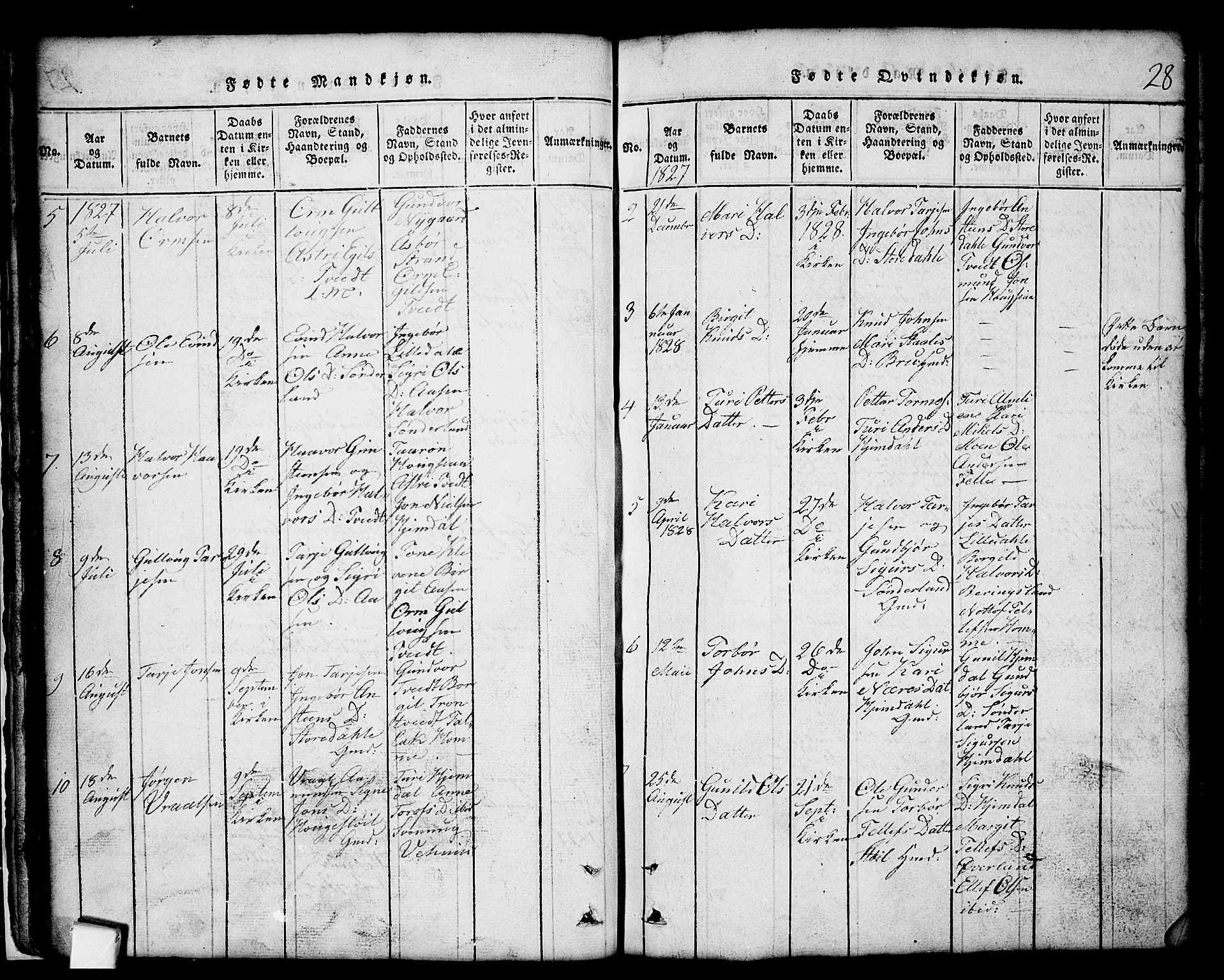 Nissedal kirkebøker, AV/SAKO-A-288/G/Gb/L0001: Parish register (copy) no. II 1, 1814-1862, p. 28