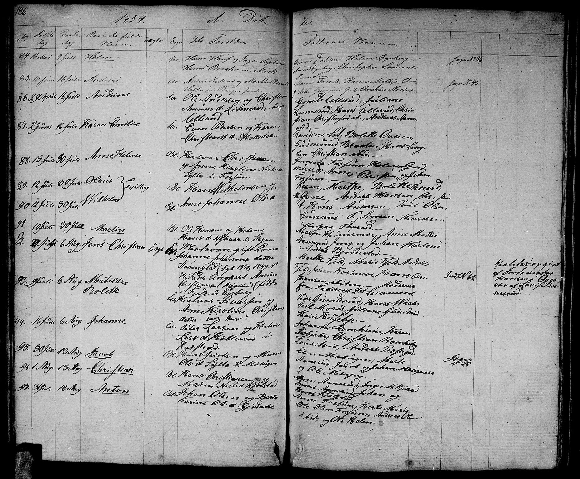 Aurskog prestekontor Kirkebøker, AV/SAO-A-10304a/G/Ga/L0002: Parish register (copy) no. I 2, 1829-1857, p. 186