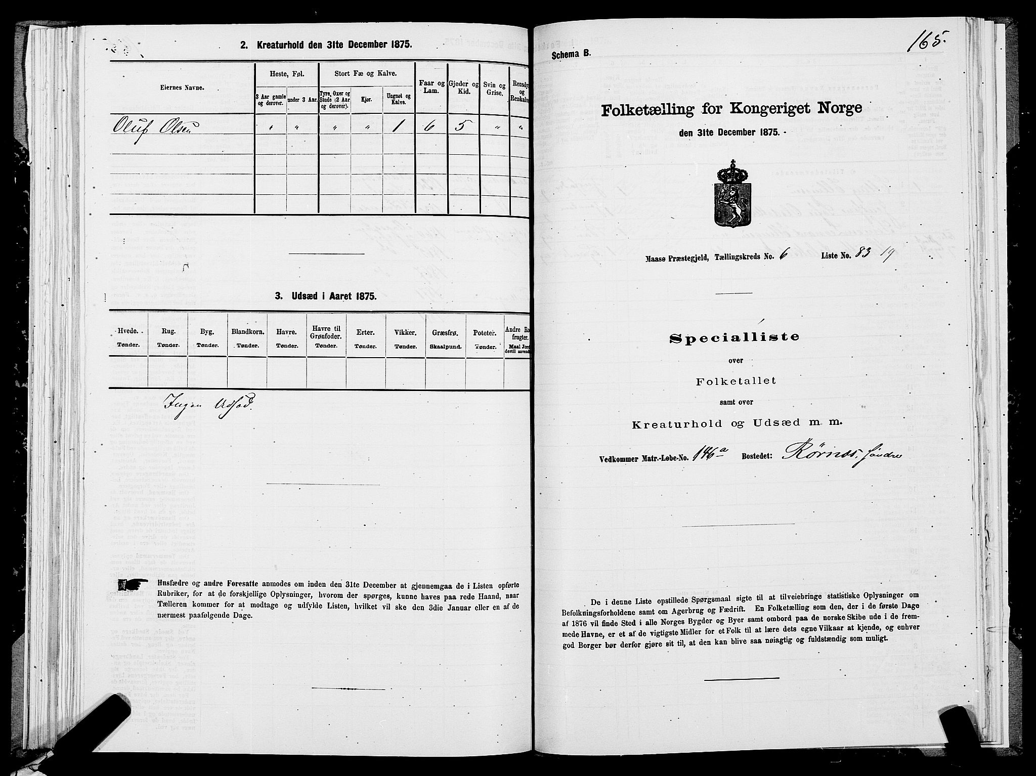 SATØ, 1875 census for 2018P Måsøy, 1875, p. 1165