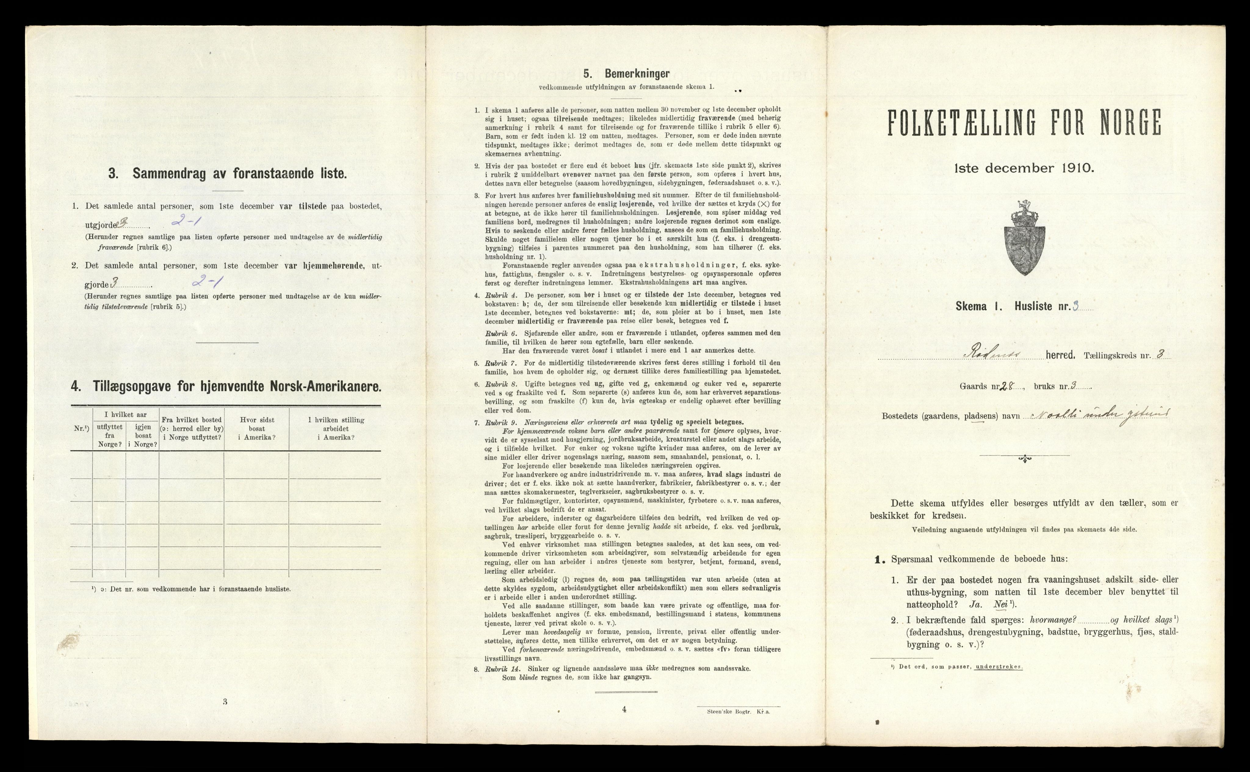 RA, 1910 census for Rødenes, 1910, p. 263