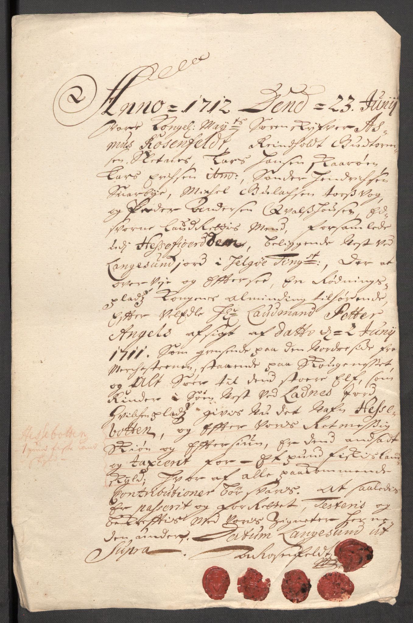 Rentekammeret inntil 1814, Reviderte regnskaper, Fogderegnskap, AV/RA-EA-4092/R68/L4758: Fogderegnskap Senja og Troms, 1711-1712, p. 320