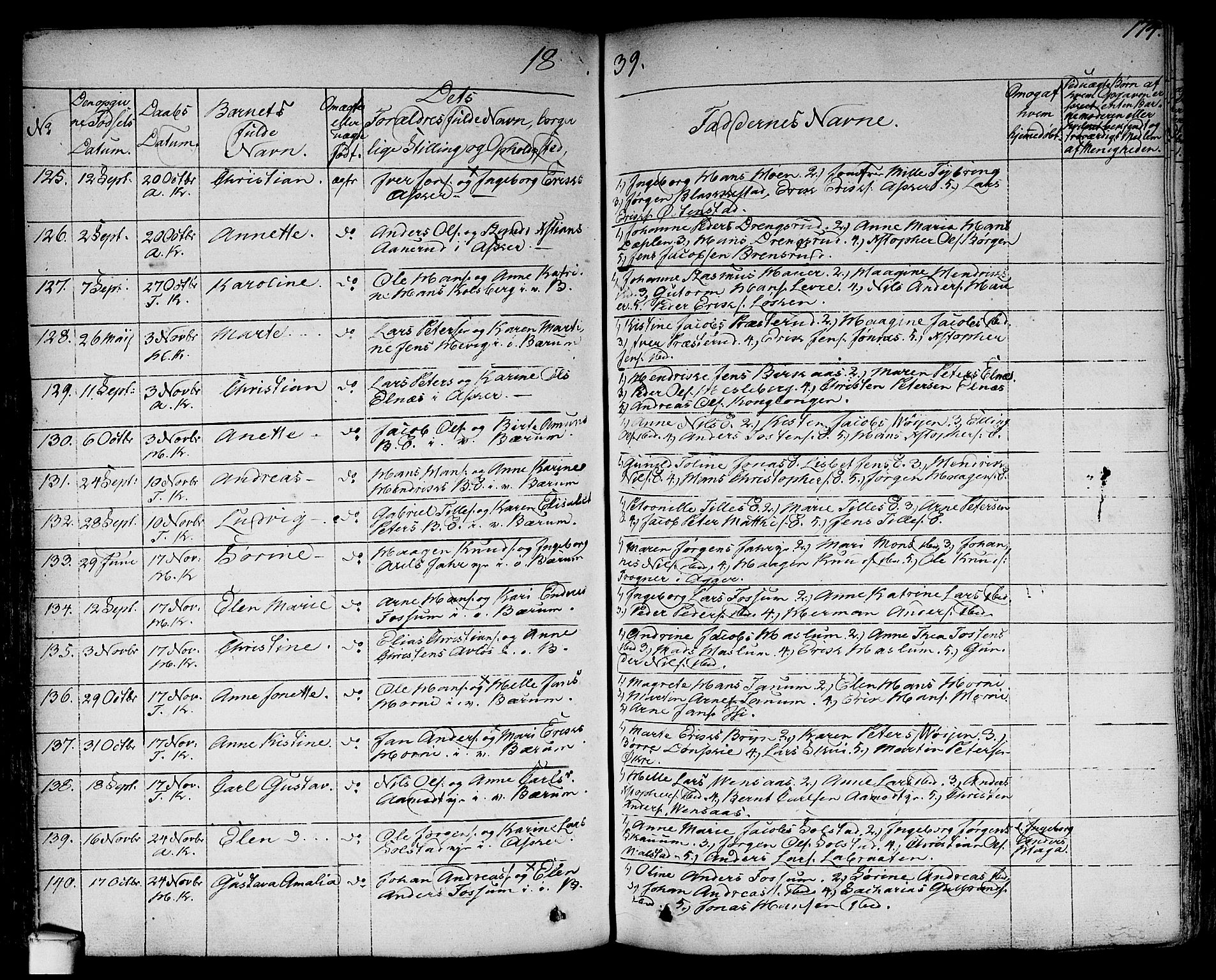 Asker prestekontor Kirkebøker, AV/SAO-A-10256a/F/Fa/L0007: Parish register (official) no. I 7, 1825-1864, p. 174