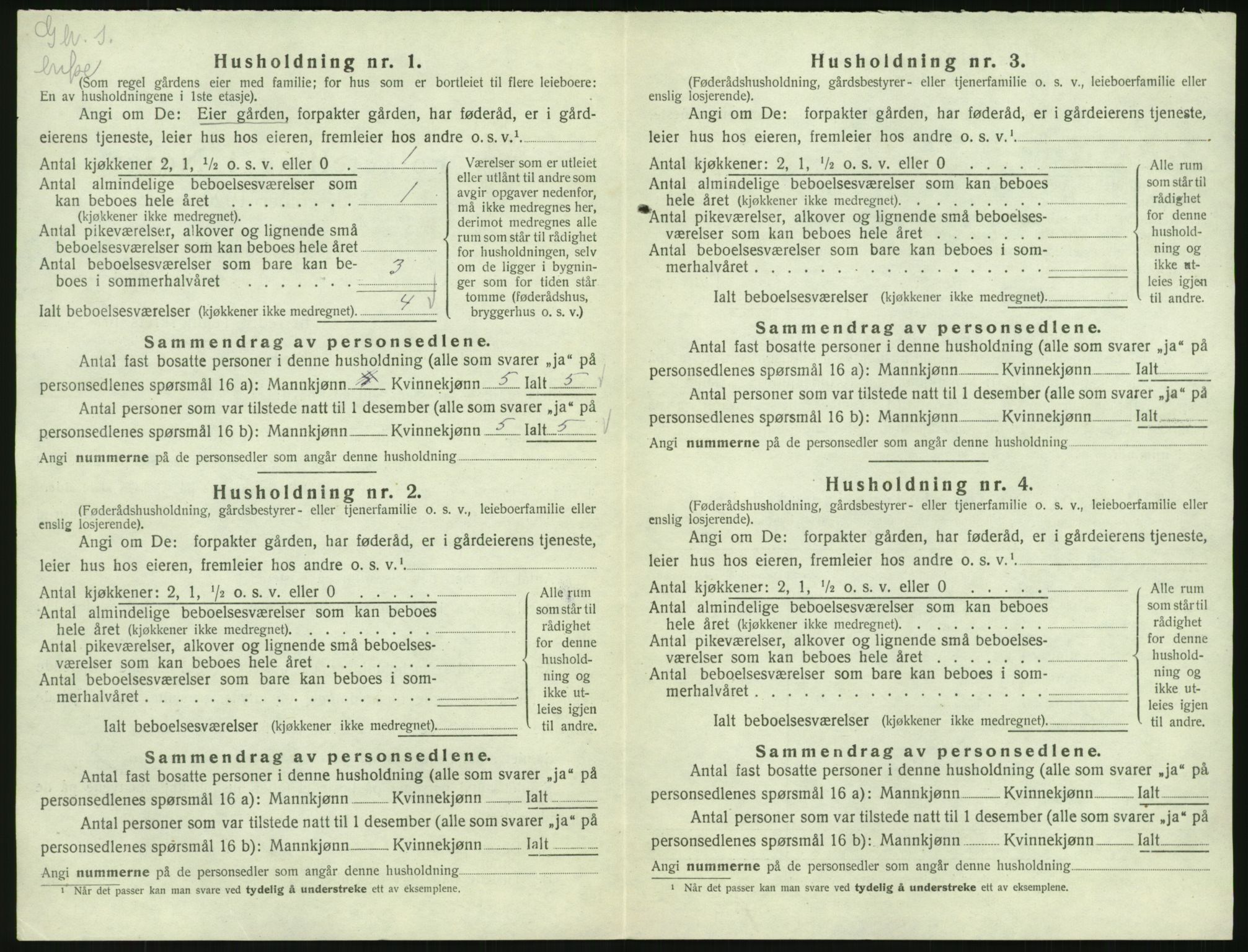 SAK, 1920 census for Grindheim, 1920, p. 40