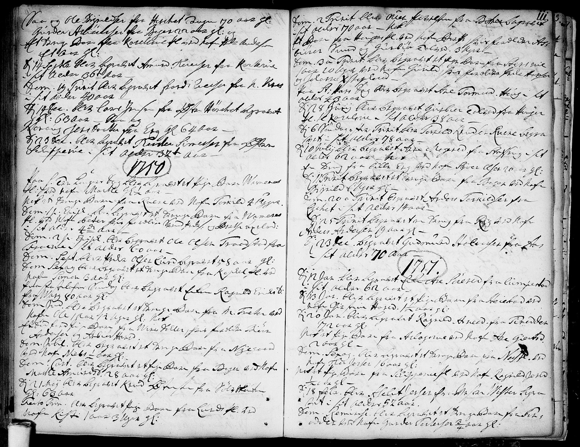 Skiptvet prestekontor Kirkebøker, SAO/A-20009/F/Fa/L0002: Parish register (official) no. 2, 1734-1759, p. 111