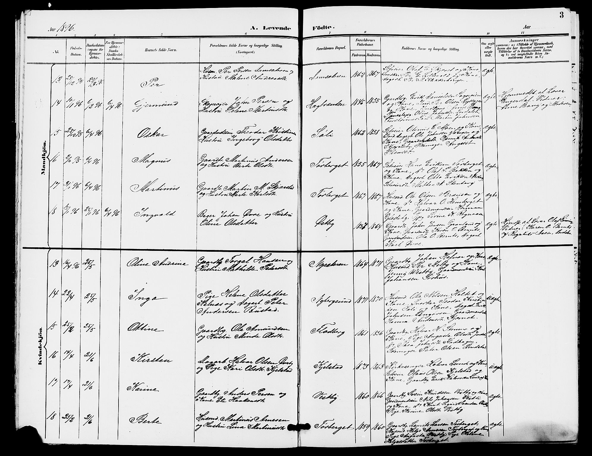 Trysil prestekontor, AV/SAH-PREST-046/H/Ha/Hab/L0006: Parish register (copy) no. 6, 1896-1912, p. 3