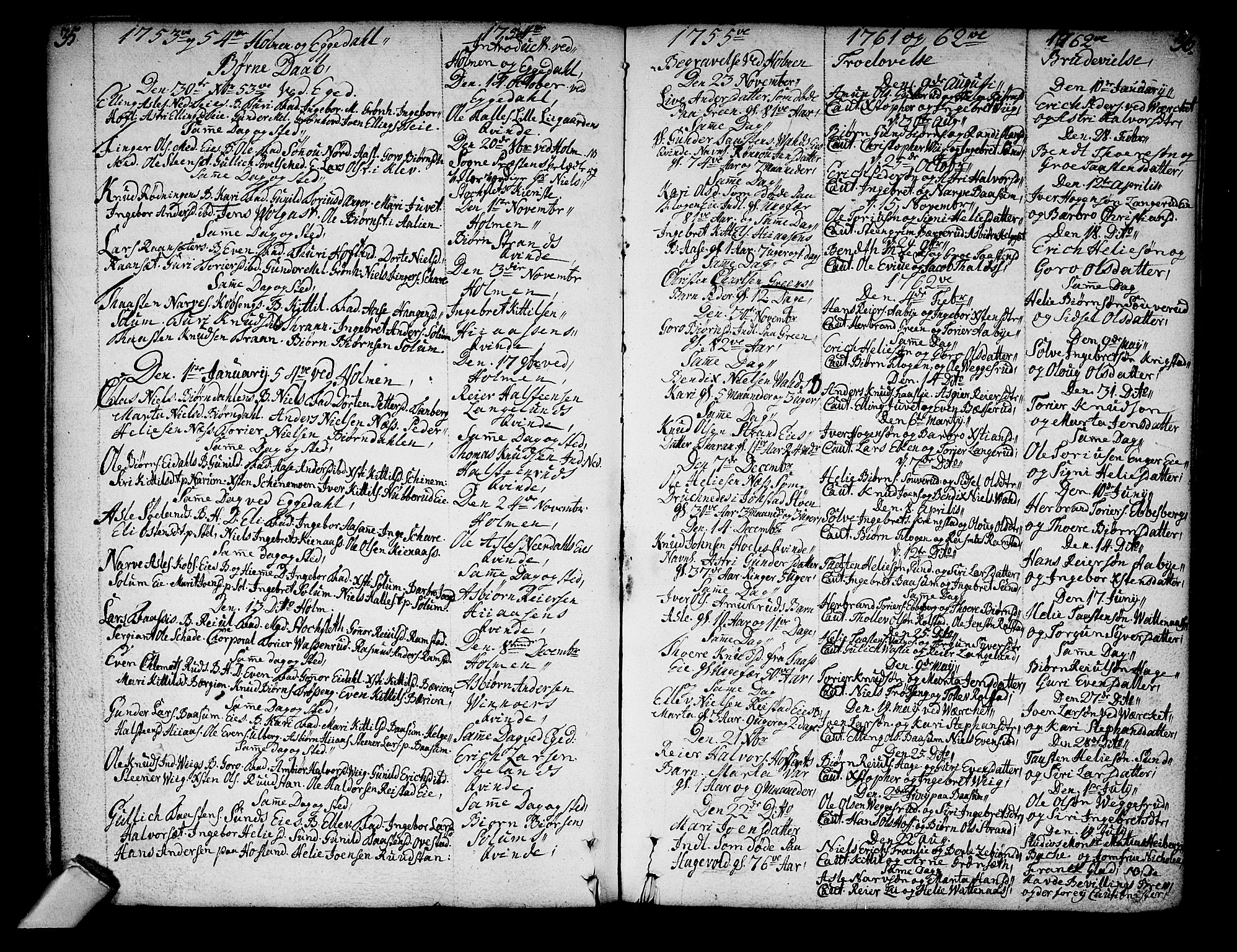 Sigdal kirkebøker, SAKO/A-245/F/Fa/L0001: Parish register (official) no. I 1, 1722-1777, p. 35-36