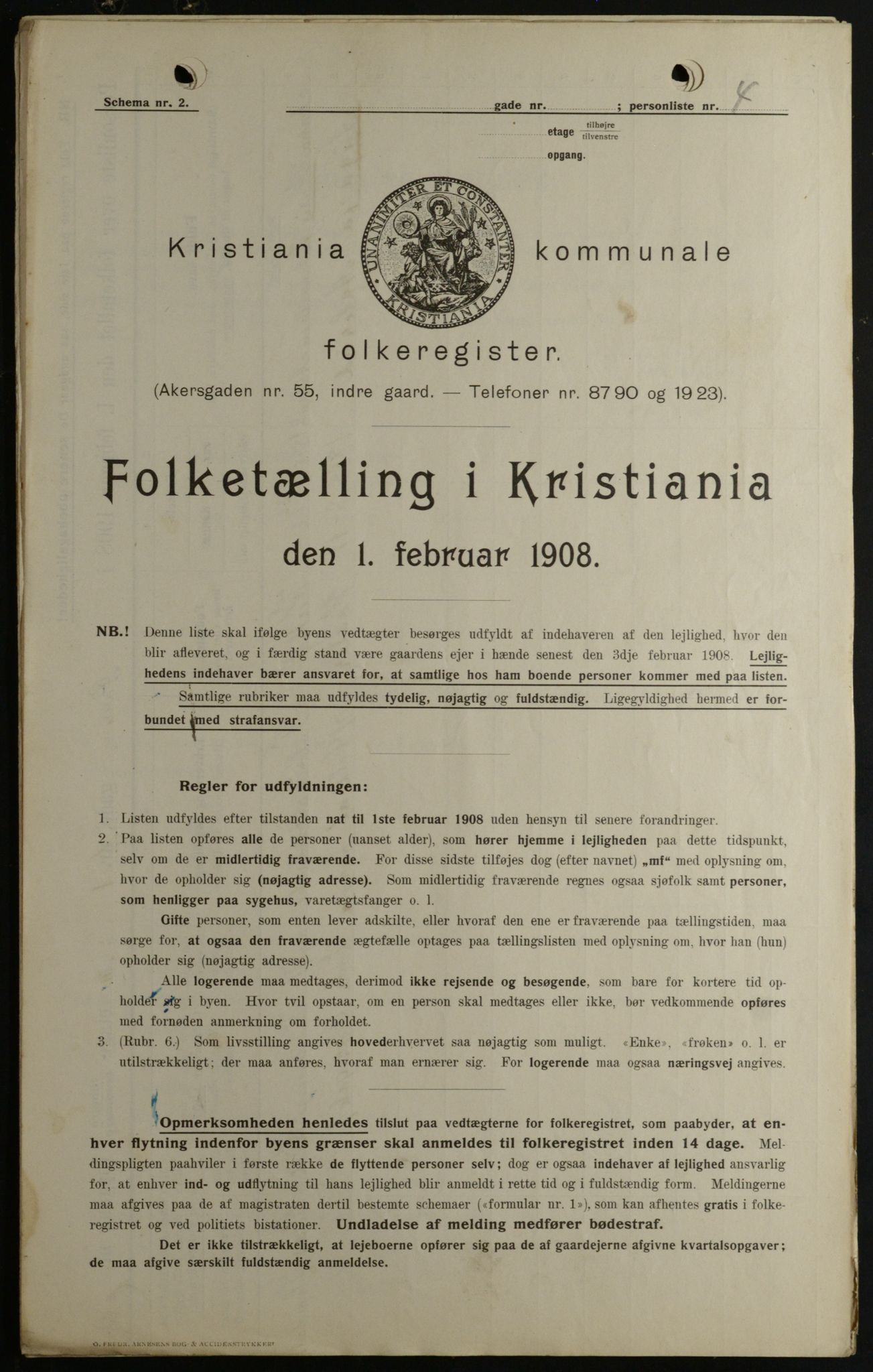 OBA, Municipal Census 1908 for Kristiania, 1908, p. 116499