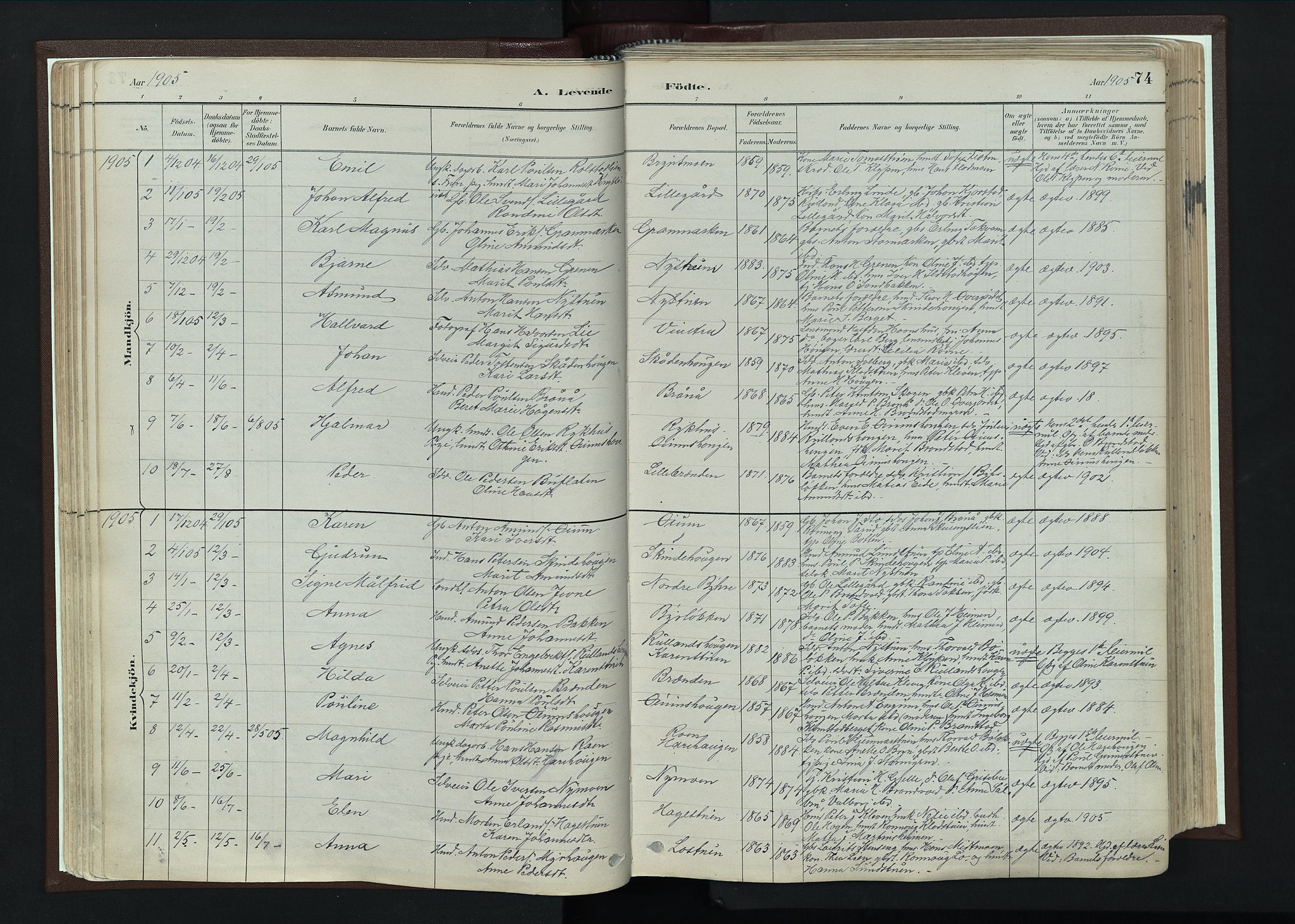 Nord-Fron prestekontor, AV/SAH-PREST-080/H/Ha/Haa/L0004: Parish register (official) no. 4, 1884-1914, p. 74