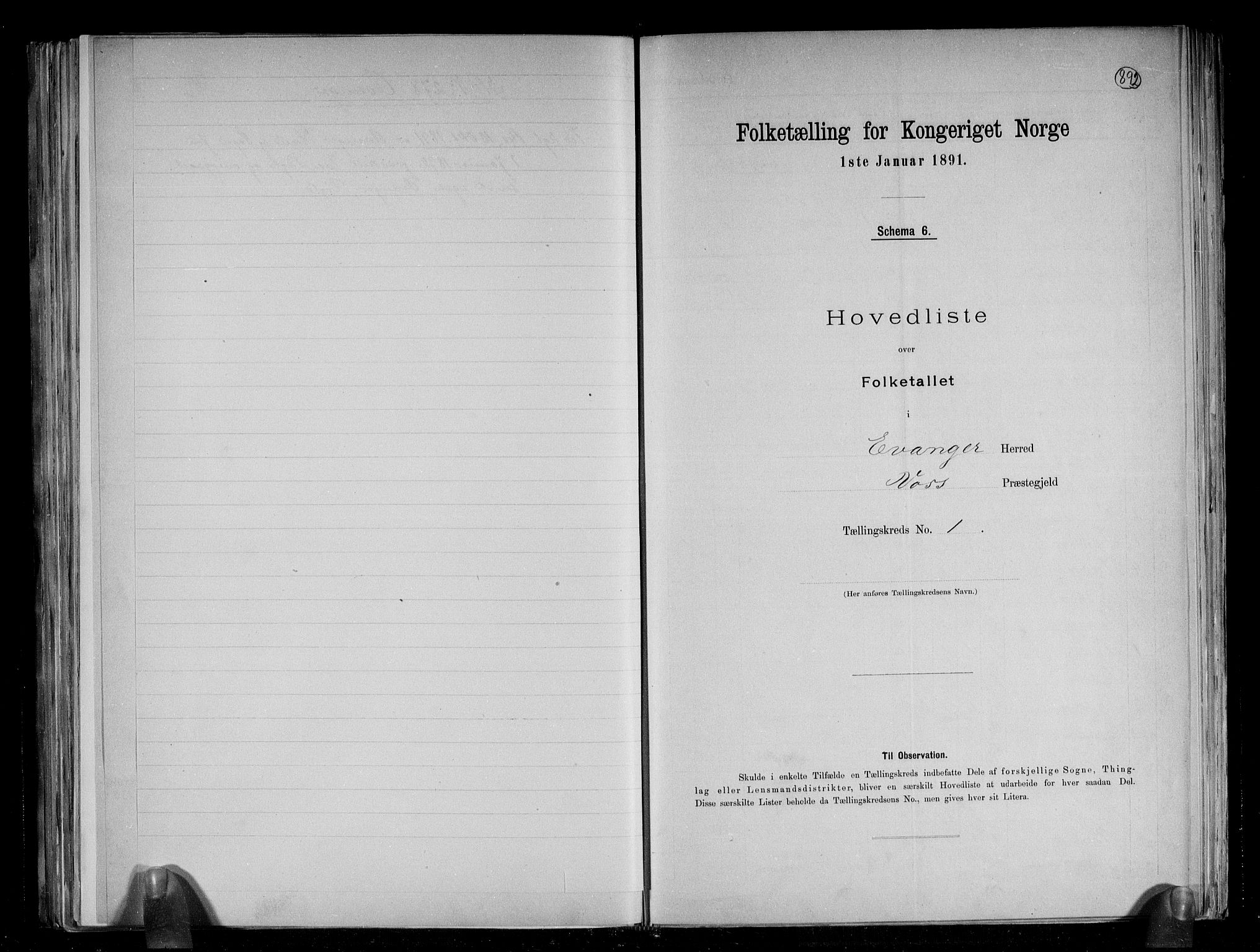 RA, 1891 census for 1237 Evanger, 1891, p. 5