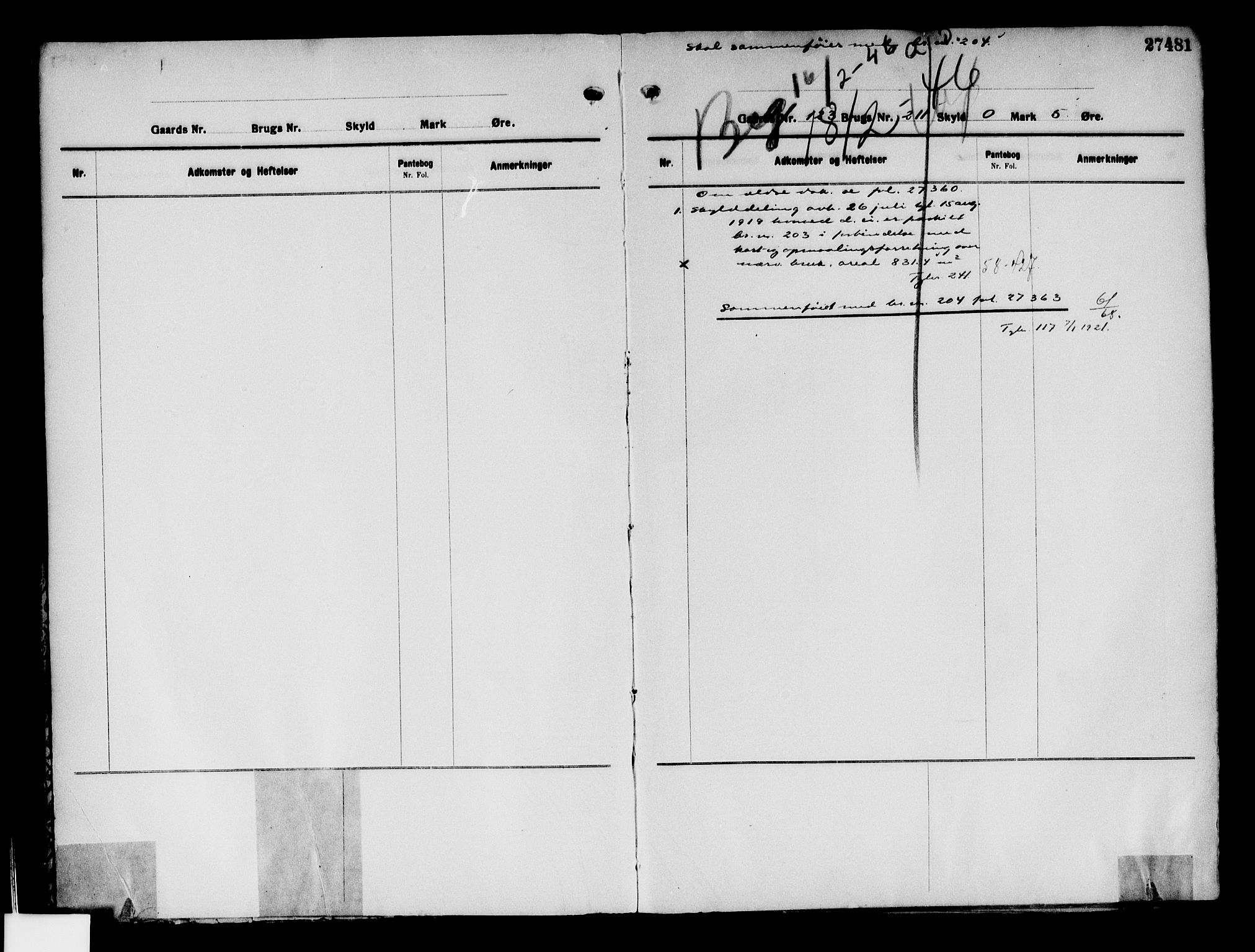 Aker herredsskriveri, SAO/A-10896/G/Ga/Gab/Gaba/L0047: Mortgage register no. I 47, 1919-1950, p. 27481