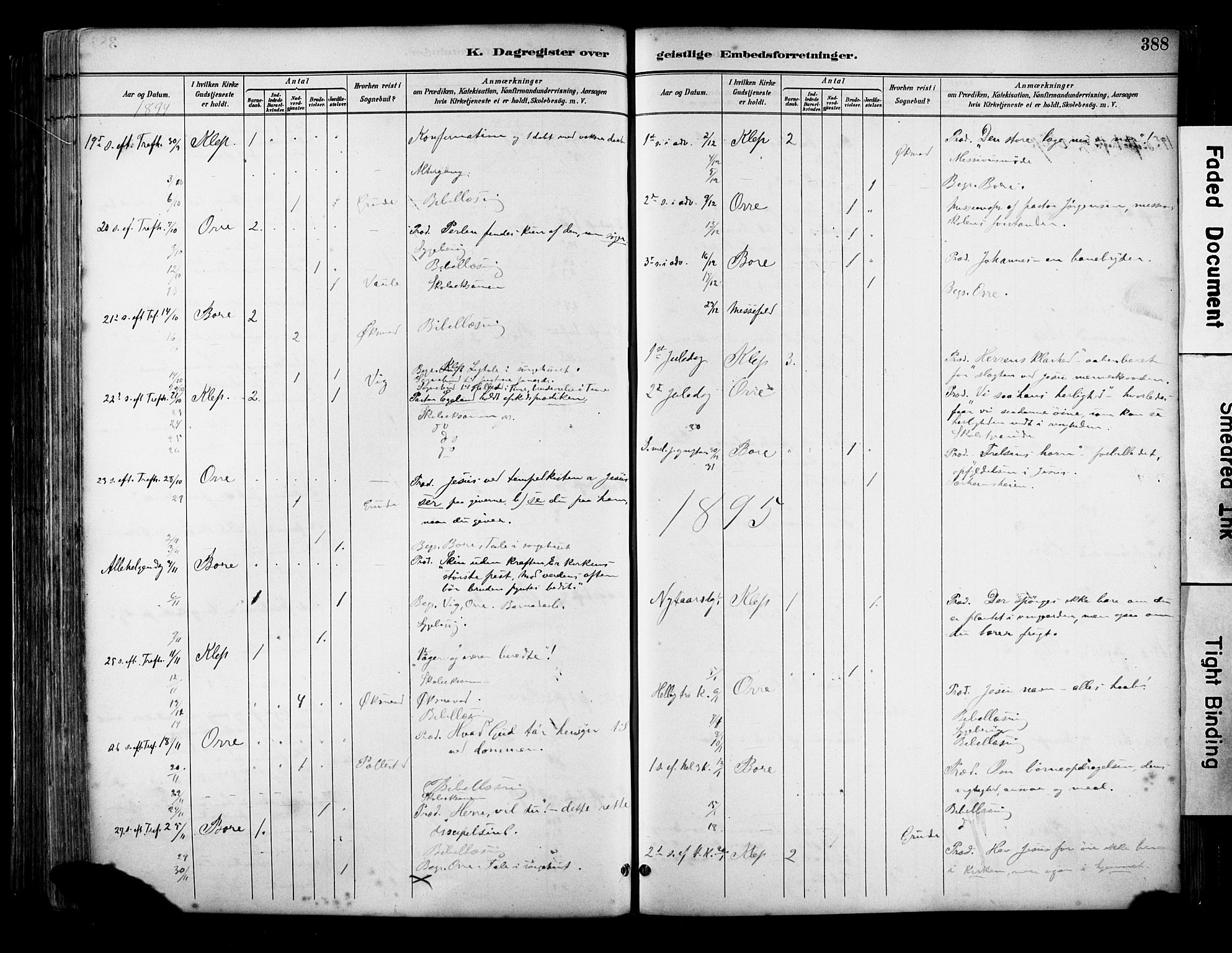 Klepp sokneprestkontor, AV/SAST-A-101803/001/3/30BA/L0009: Parish register (official) no. A 7, 1886-1915, p. 388