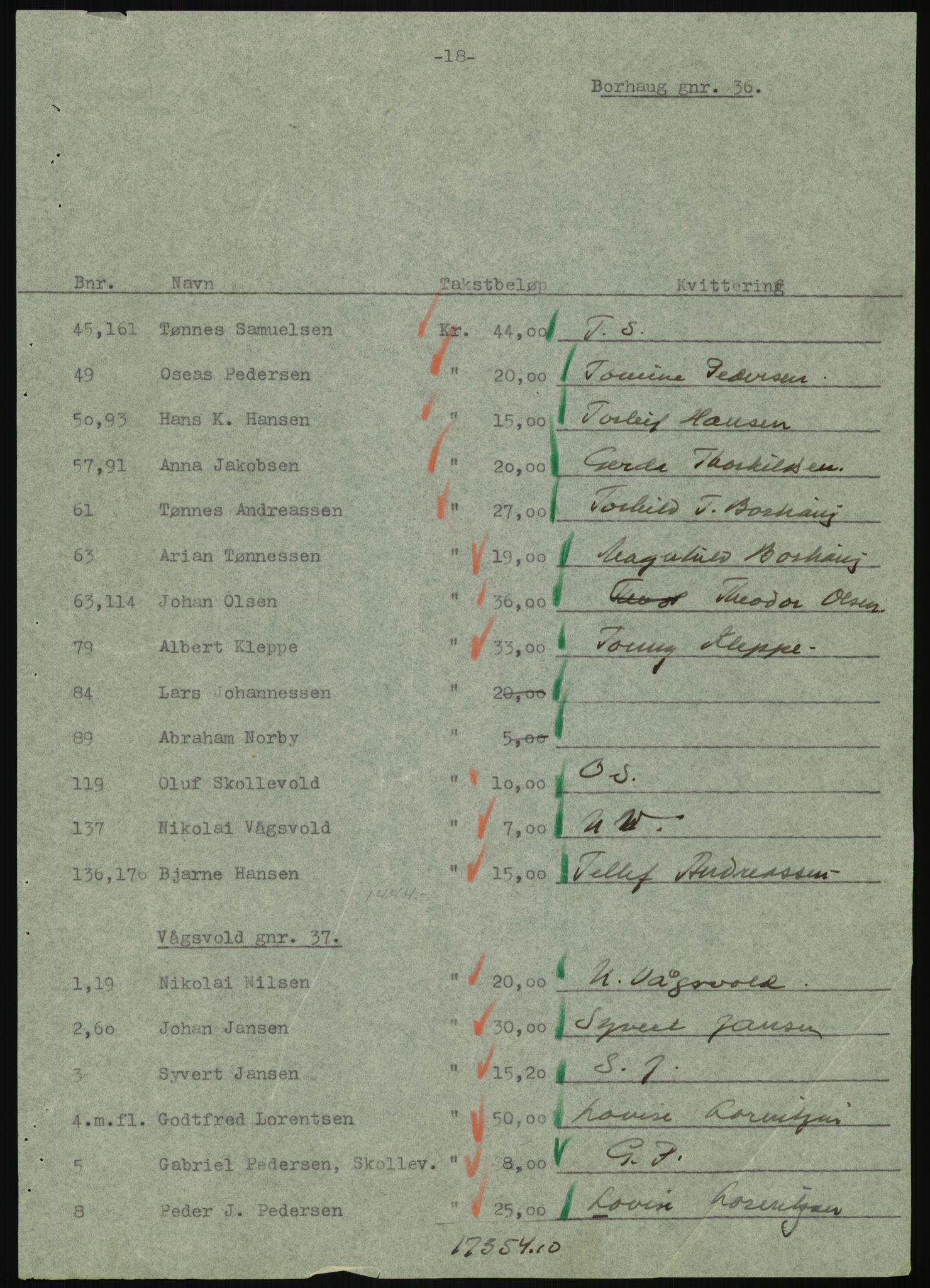 Forsvarsdepartementet, 10. kontor / Oppgjørskontoret, AV/RA-RAFA-1225/D/Db/L0180: Lista oppgjørskontor, 1942-1952, p. 983