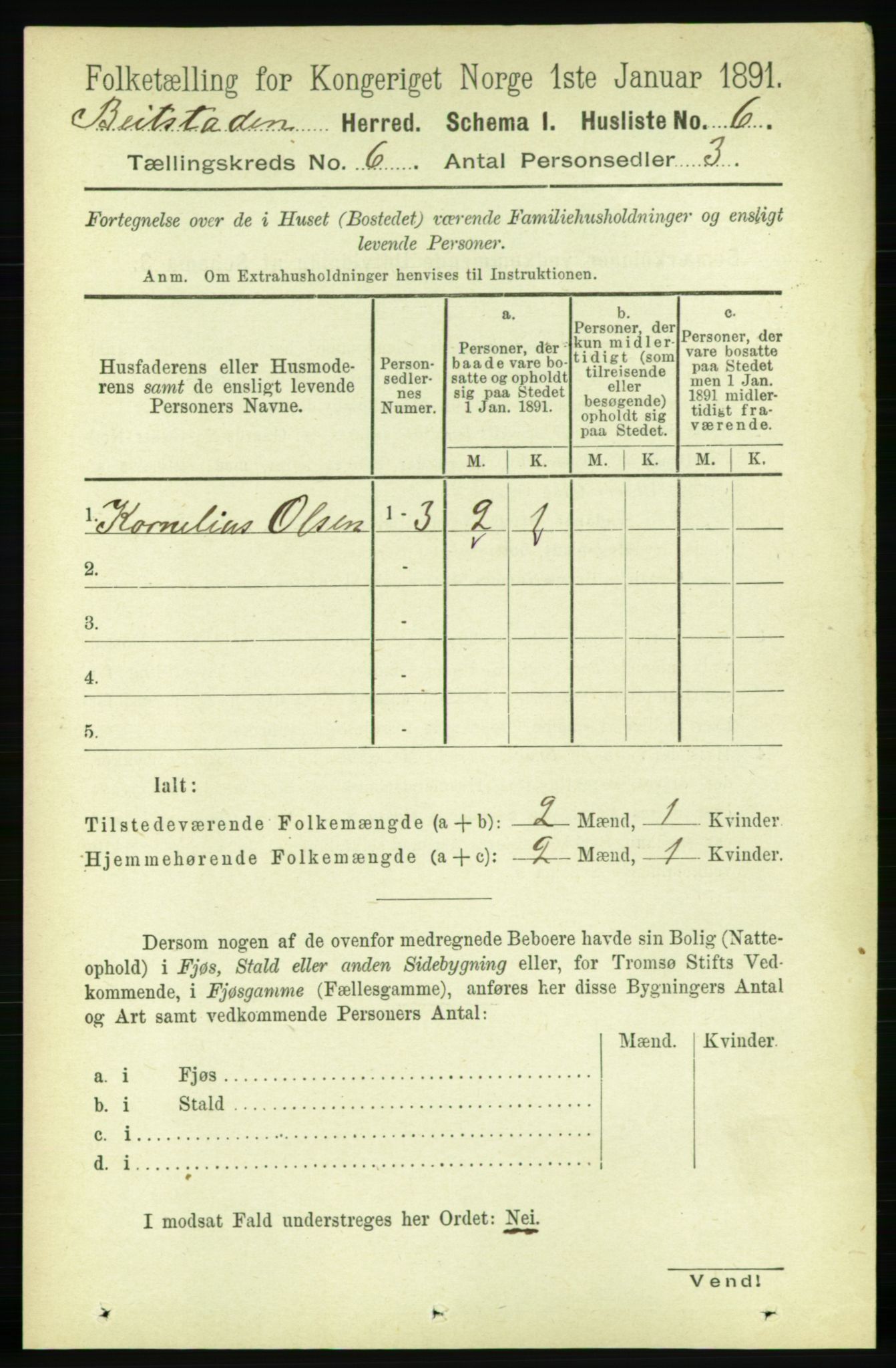 RA, 1891 census for 1727 Beitstad, 1891, p. 1504