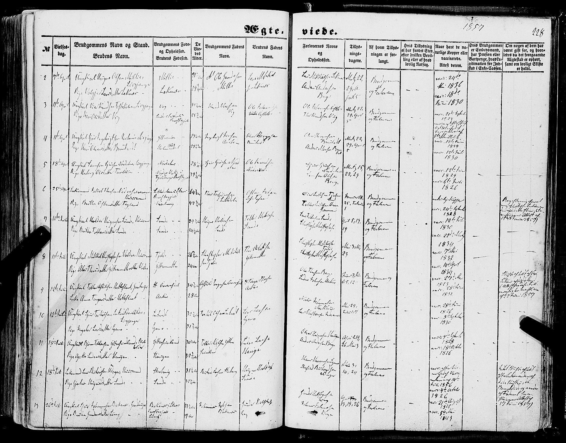 Skånevik sokneprestembete, SAB/A-77801/H/Haa: Parish register (official) no. A 5I, 1848-1869, p. 228