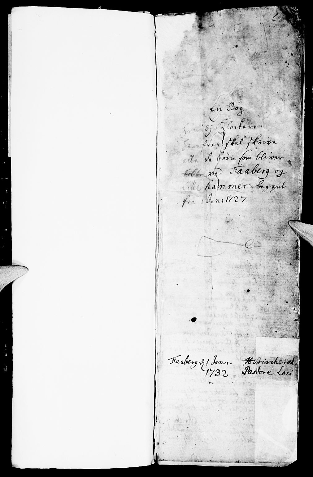 Fåberg prestekontor, SAH/PREST-086/H/Ha/Haa/L0001: Parish register (official) no. 1, 1727-1775, p. 0-1