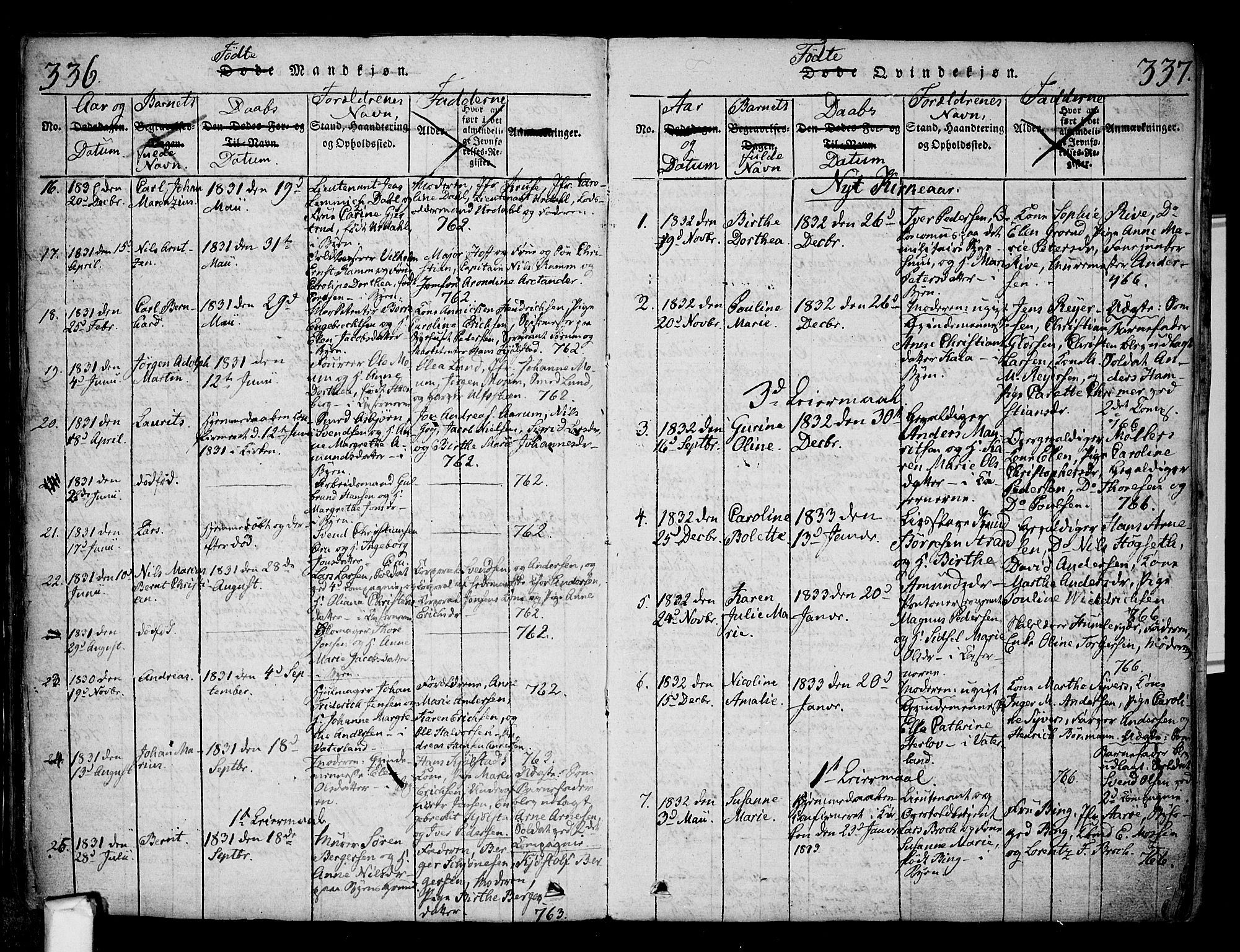 Fredrikstad prestekontor Kirkebøker, SAO/A-11082/F/Fa/L0004: Parish register (official) no. 4, 1816-1834, p. 336-337
