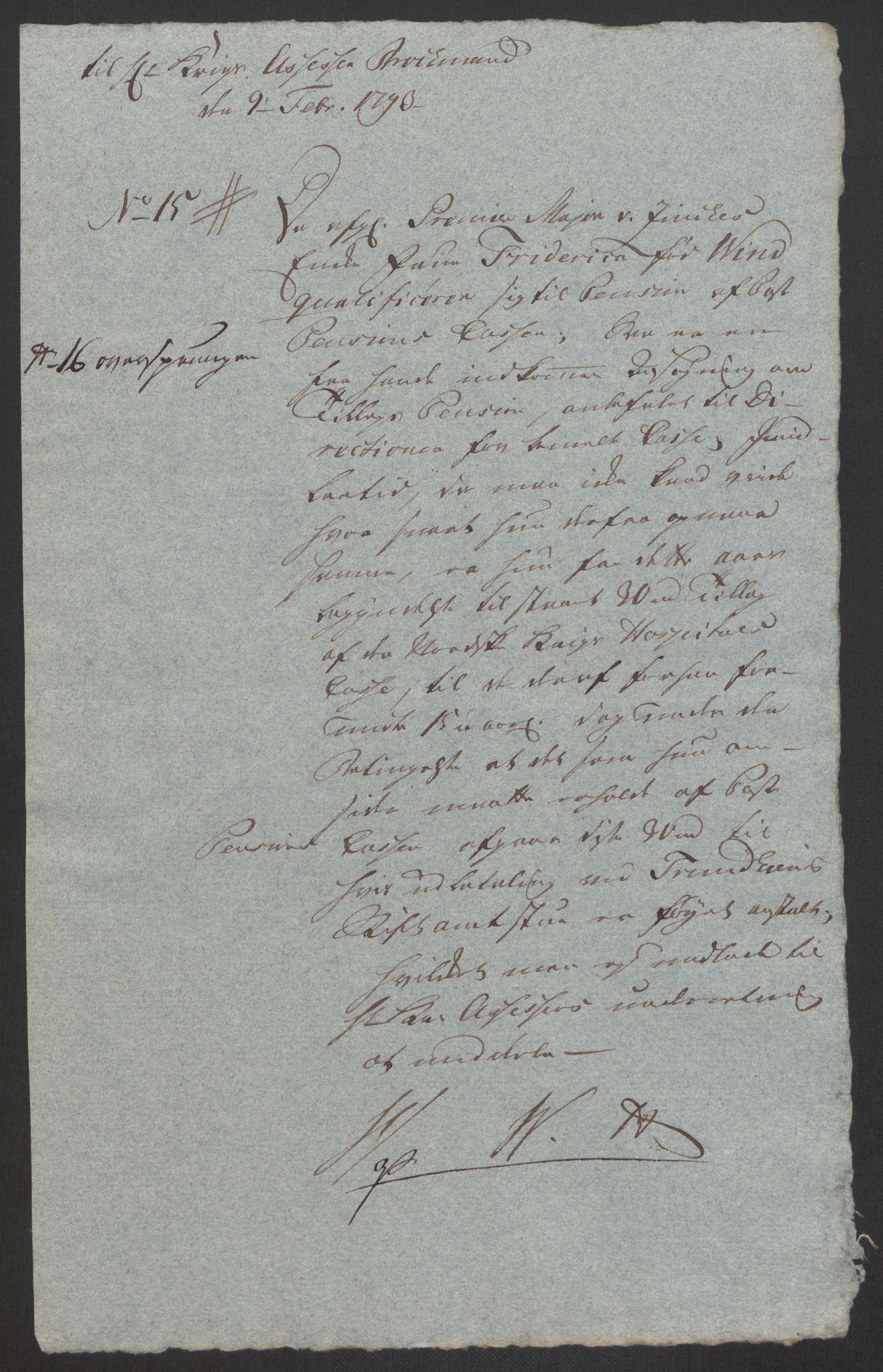 Forsvaret, Den norske kvesthuskasse/krigshospitalkasse, AV/RA-RAFA-1887/F/Fa/L0008: Konsepter, 1790-1793, p. 1032