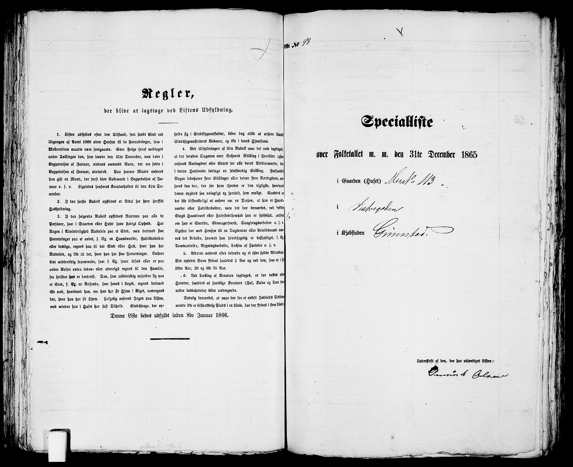 RA, 1865 census for Fjære/Grimstad, 1865, p. 201