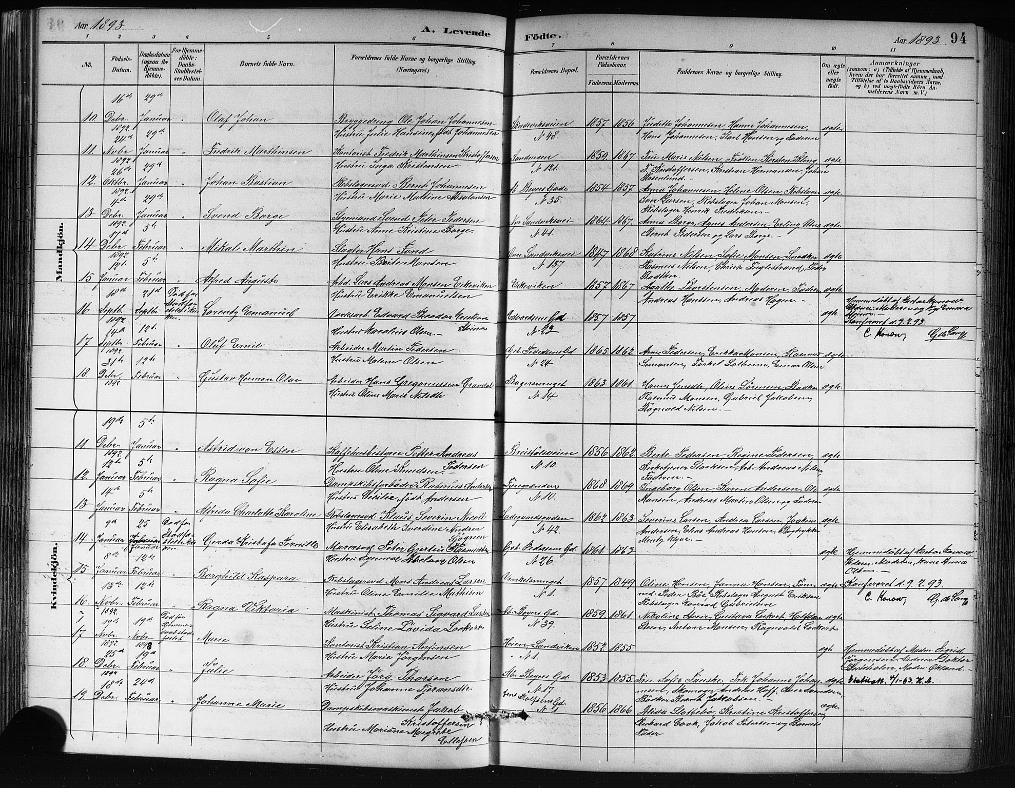 Sandviken Sokneprestembete, AV/SAB-A-77601/H/Hb/L0002: Parish register (copy) no. A 3, 1888-1902, p. 94