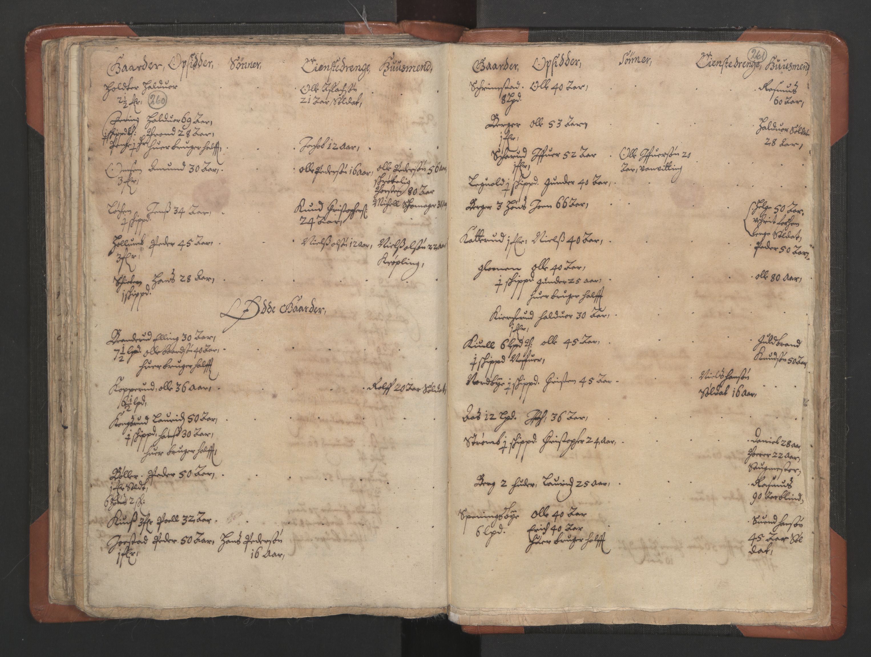 RA, Vicar's Census 1664-1666, no. 3: Nedre Romerike deanery, 1664-1666, p. 260-261